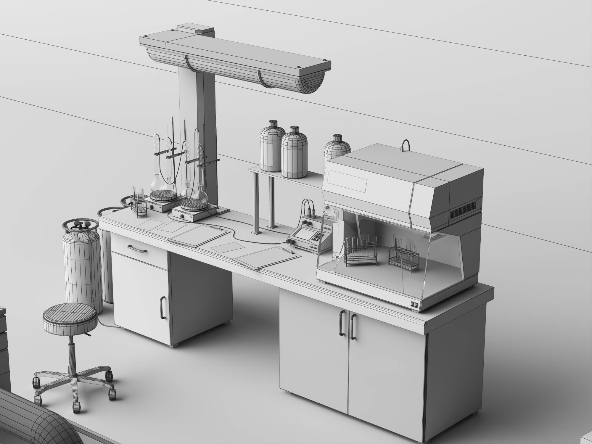 Laboratory Inspection Station 3D Model 3D Model