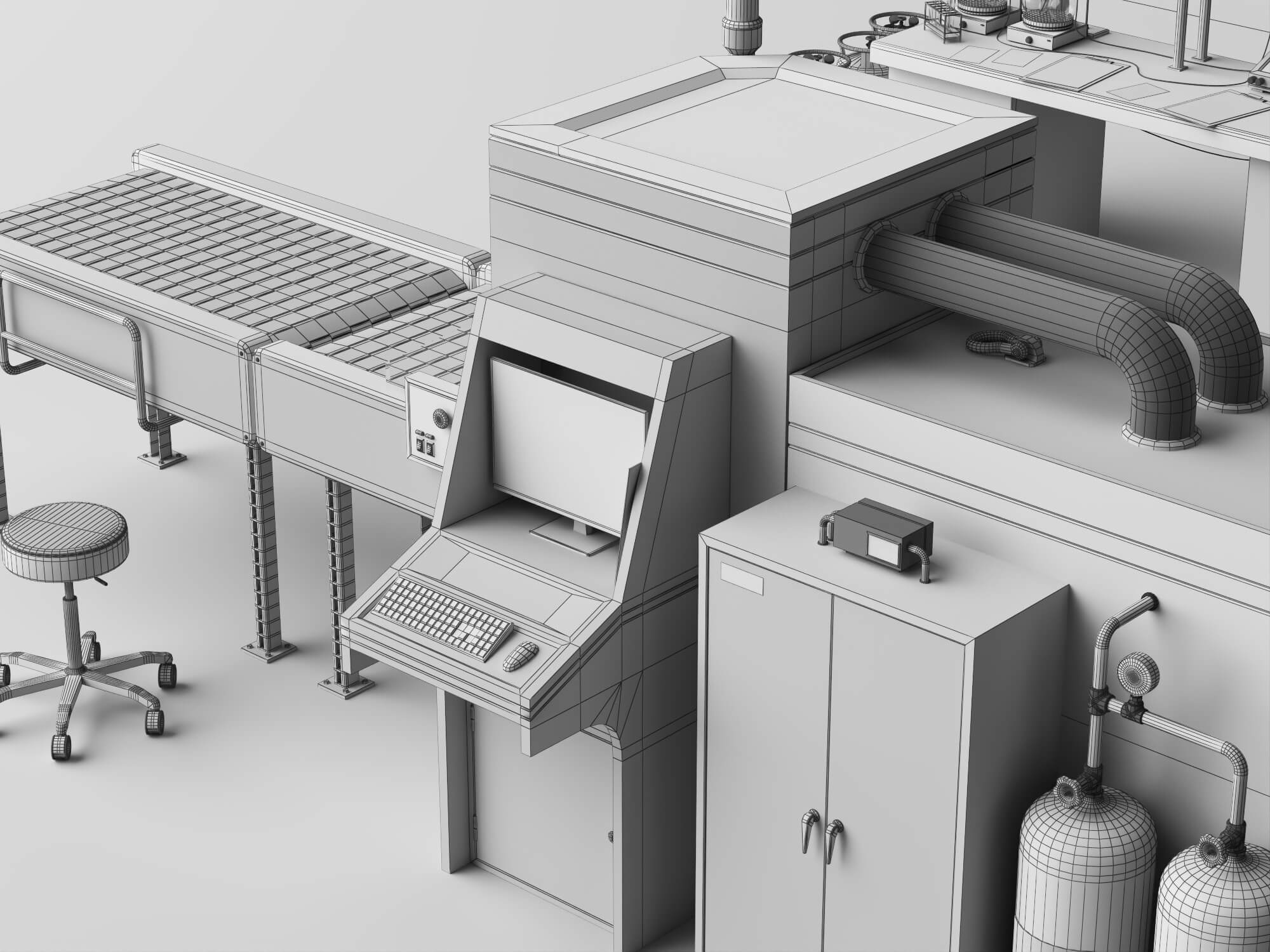 Laboratory Inspection Station 3D Model 3D Model