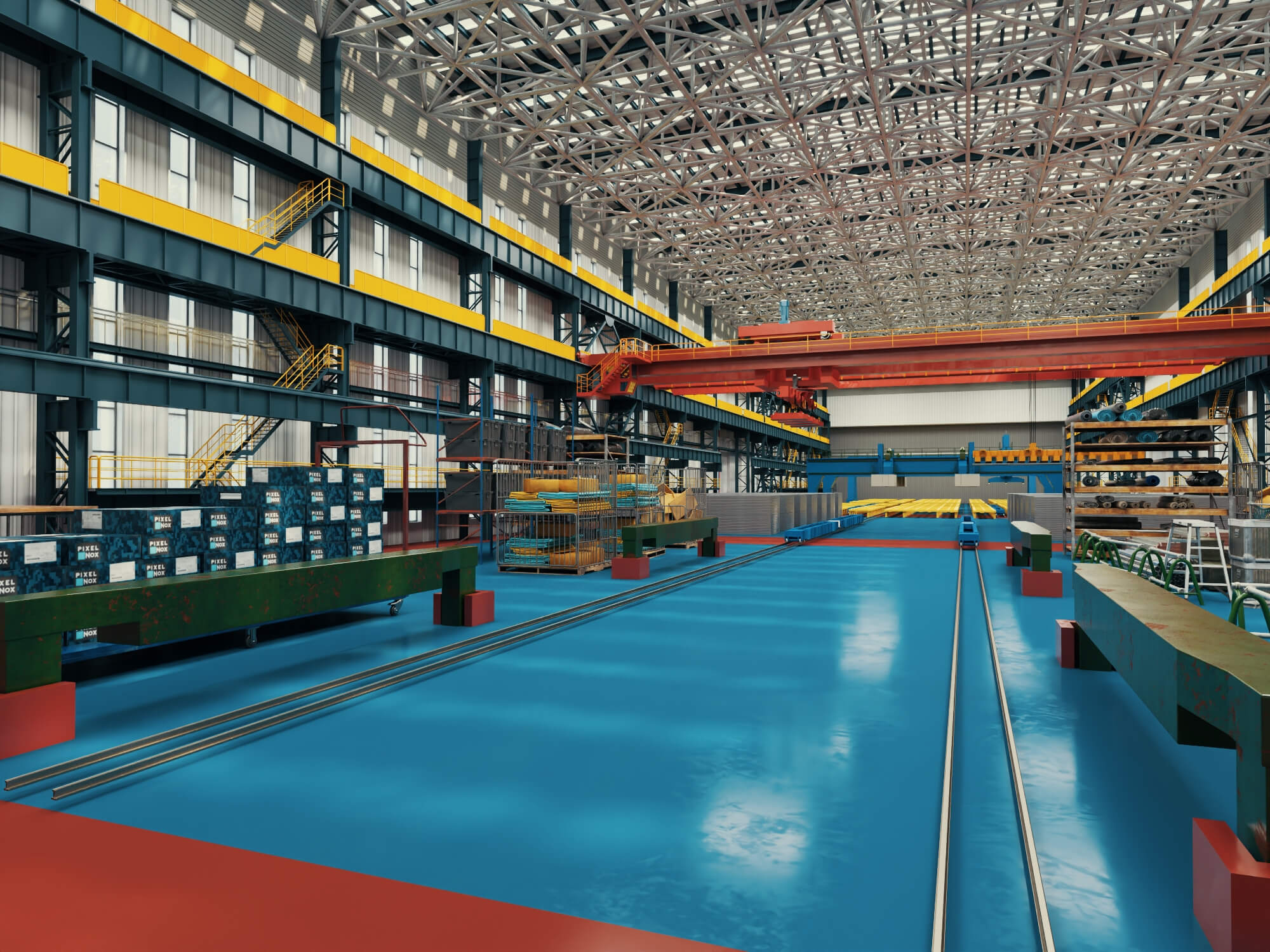 Large Industrial Factory Workshop 3d Model 3D Model