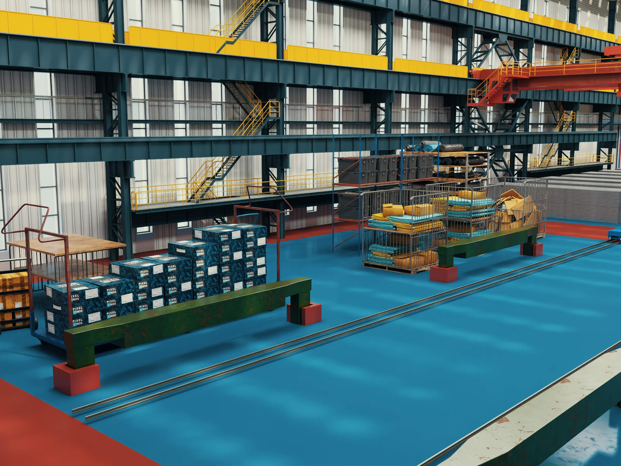 Large Industrial Factory Workshop 3d Model 3D Model