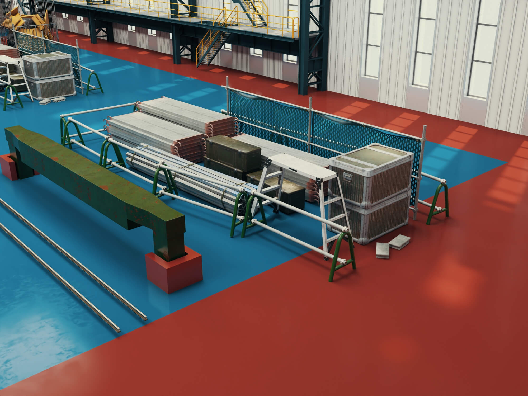 Large Industrial Factory Workshop 3d Model 3D Model