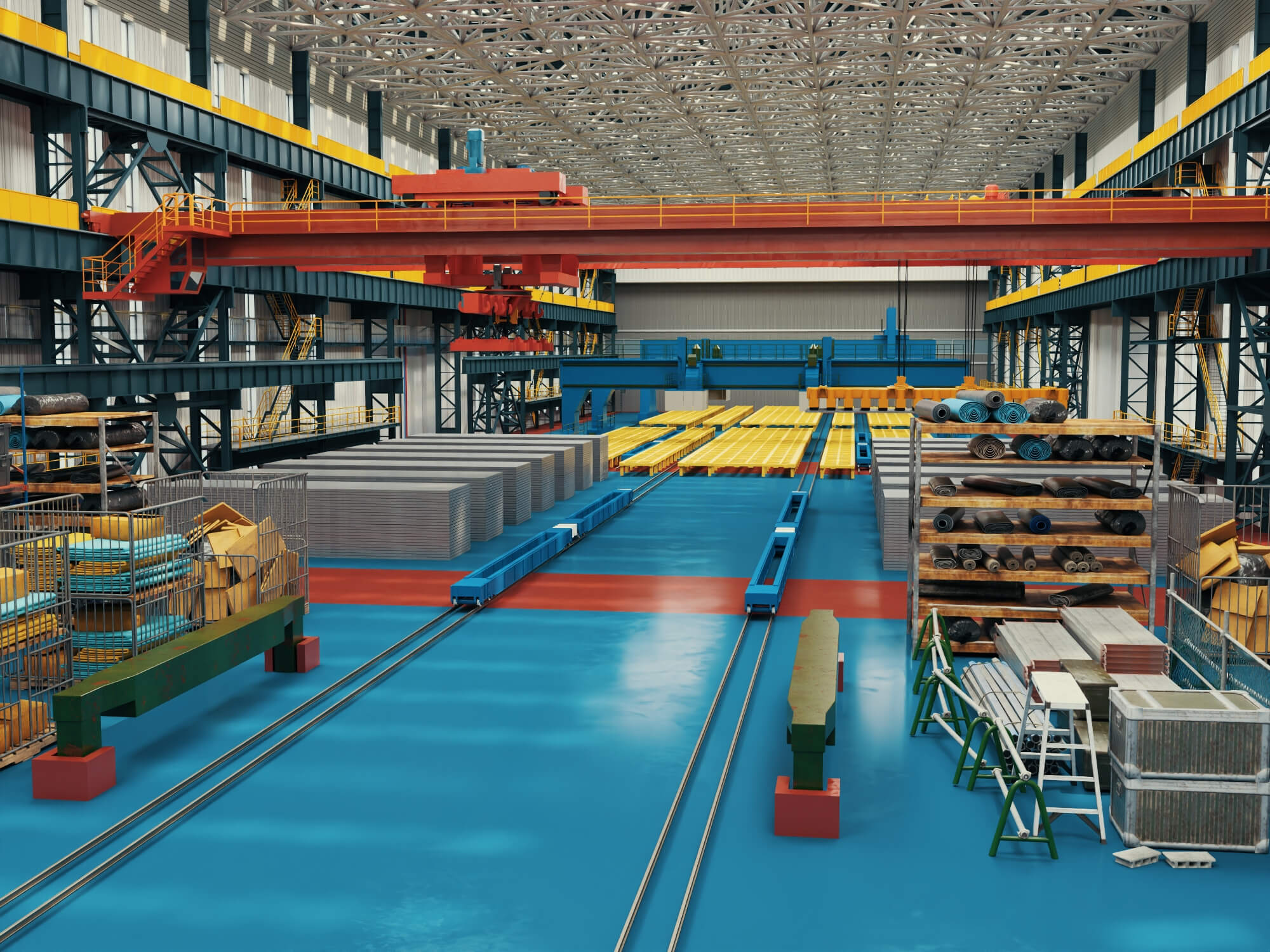 Large Industrial Factory Workshop 3d Model 3D Model
