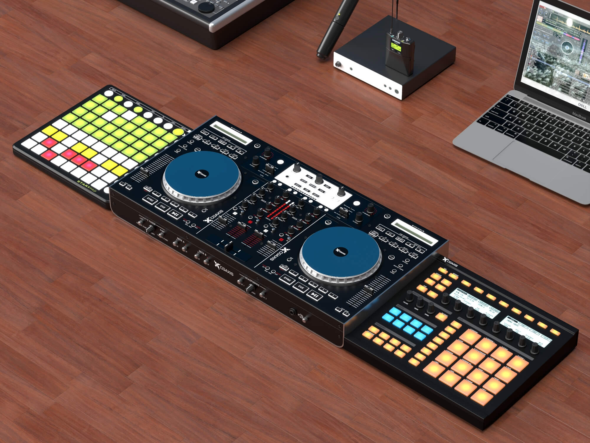 Live Sound DJ Equipment Set 3D Model