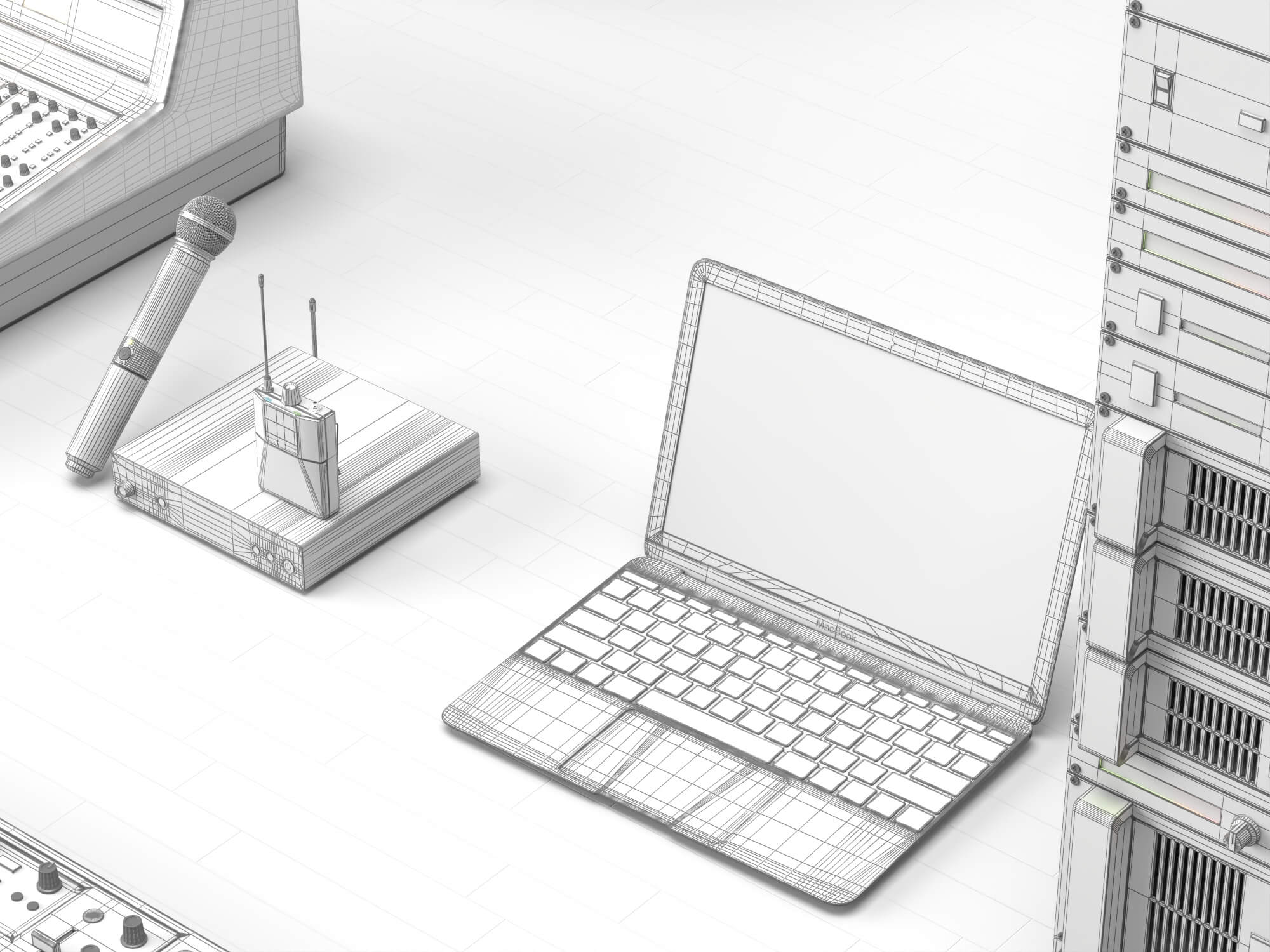 Live Sound DJ Equipment Set 3D Model