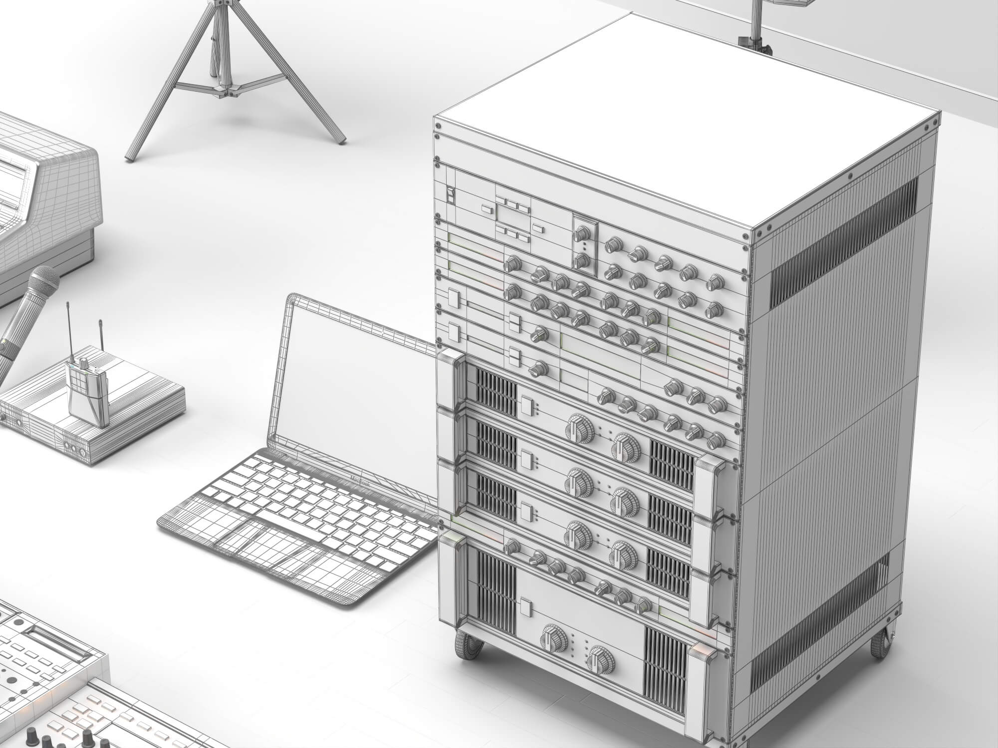 Live Sound DJ Equipment Set 3D Model