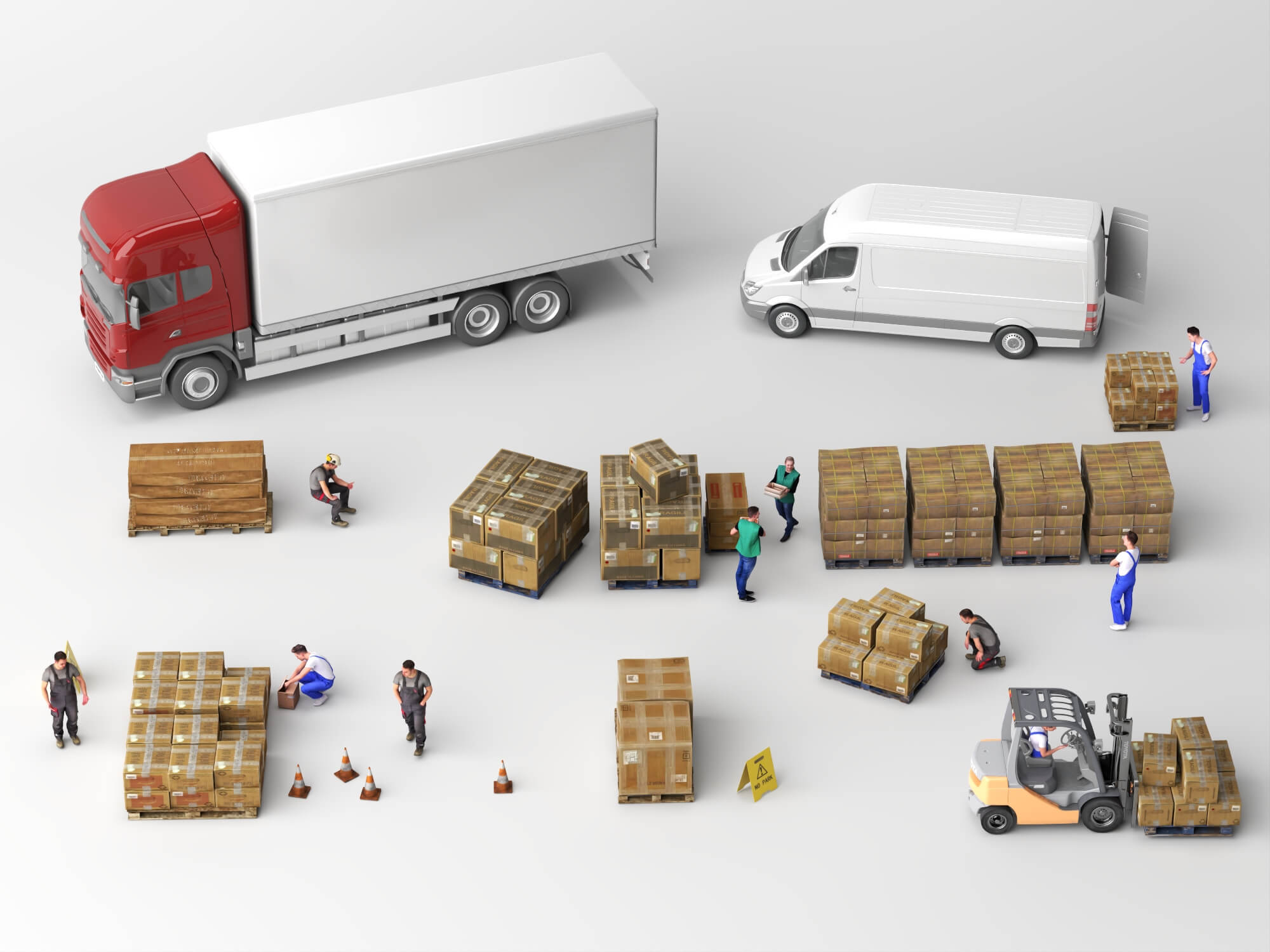 Logistics Loading Scene Pack 3D Model 3D Model
