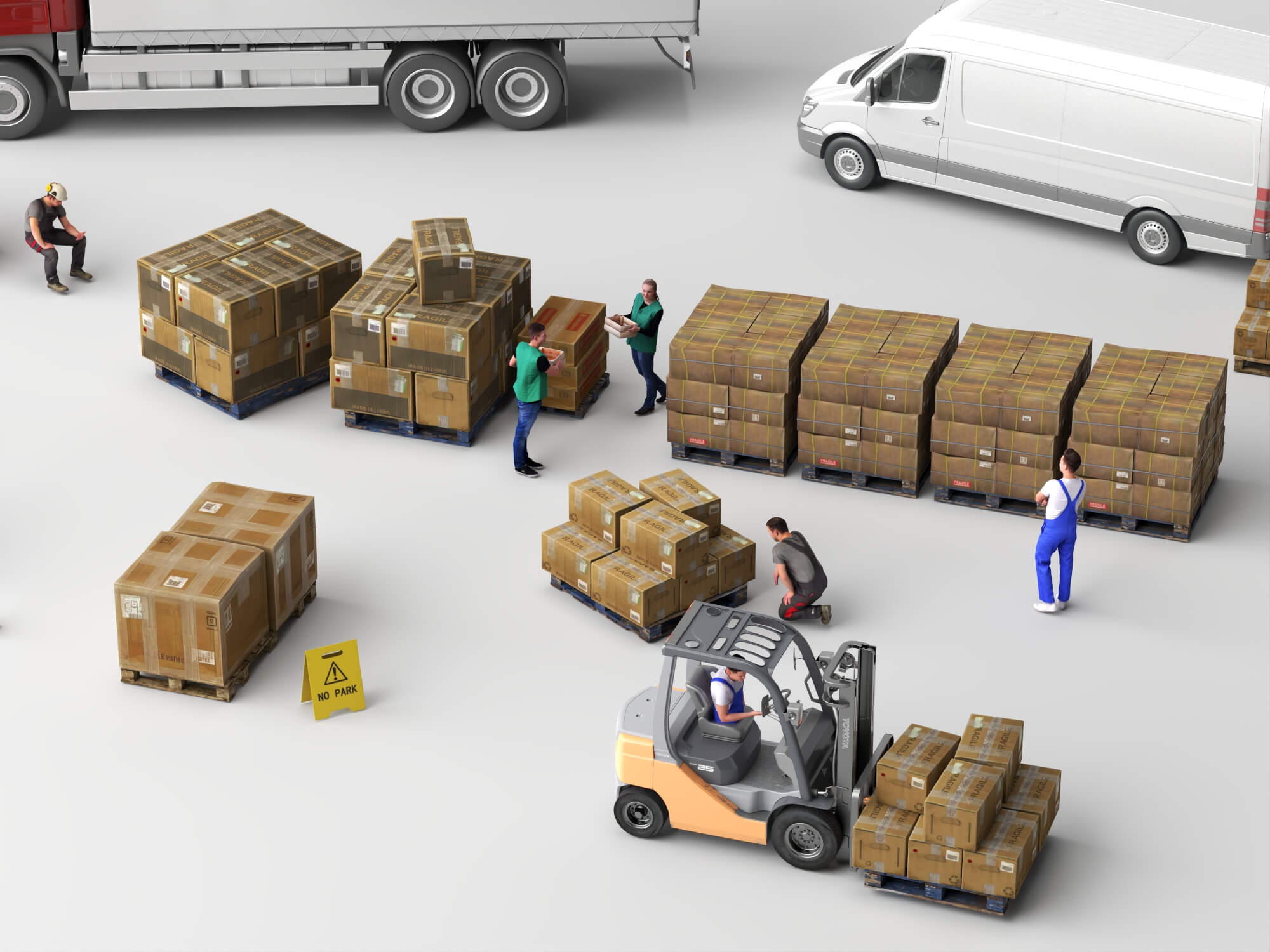 Logistics Loading Scene Pack 3D Model 3D Model