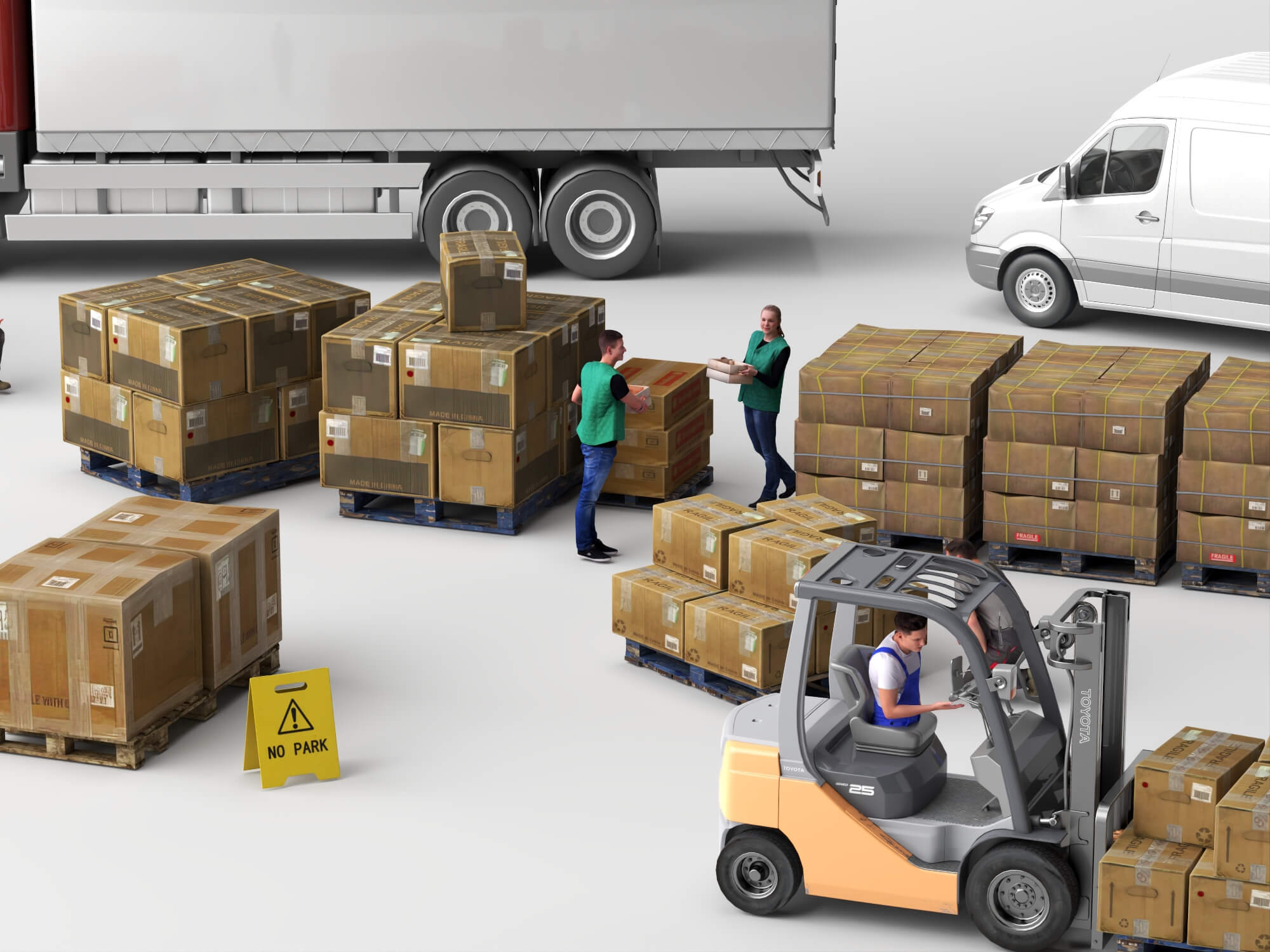 Logistics Loading Scene Pack 3D Model 3D Model