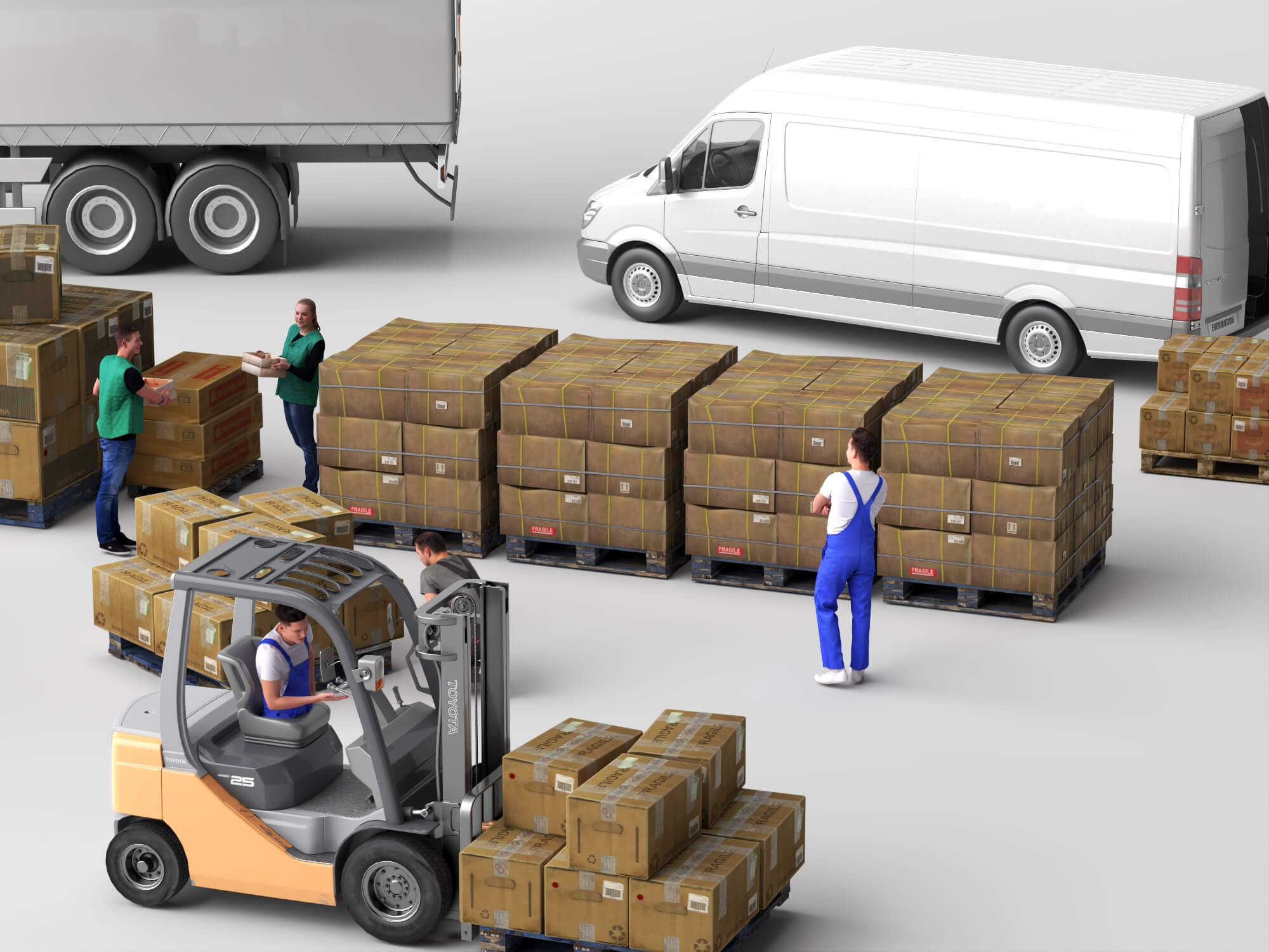 Logistics Loading Scene Pack 3D Model 3D Model