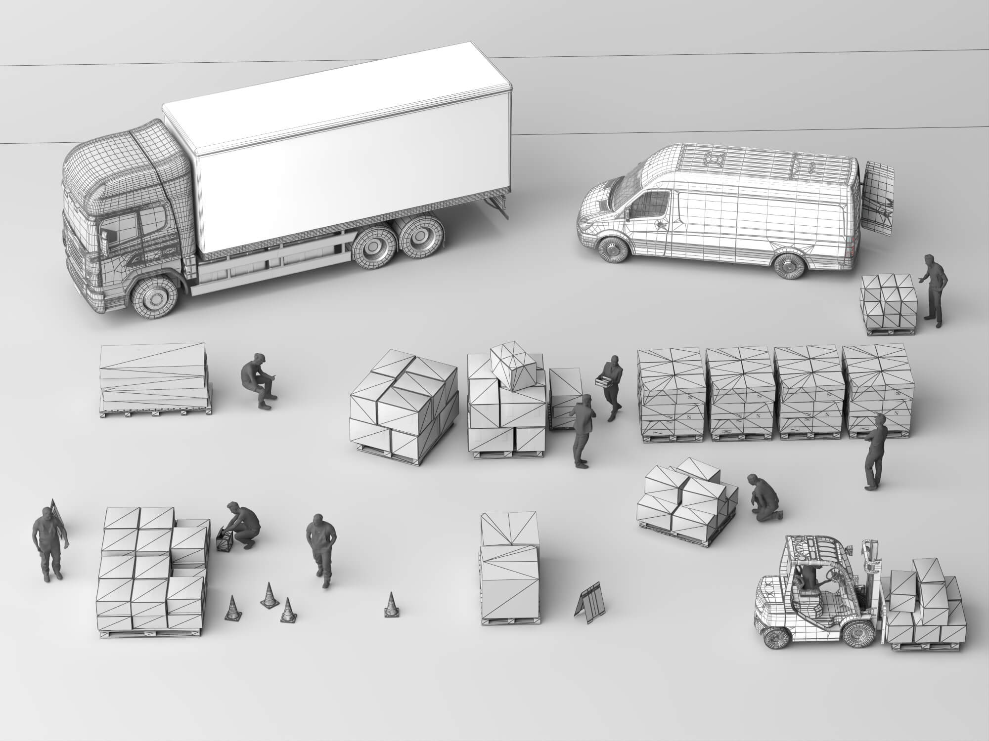 Logistics Loading Scene Pack 3D Model 3D Model