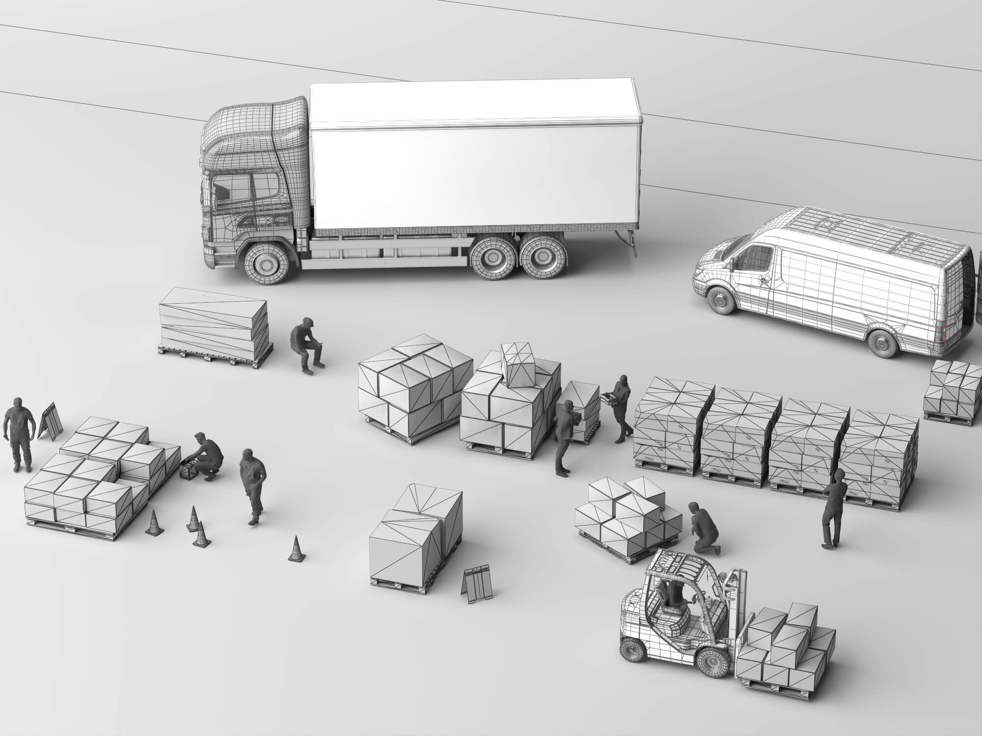Logistics Loading Scene Pack 3D Model 3D Model