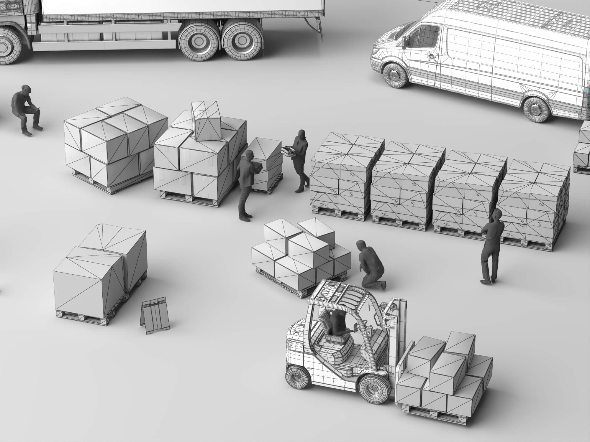 Logistics Loading Scene Pack 3D Model 3D Model