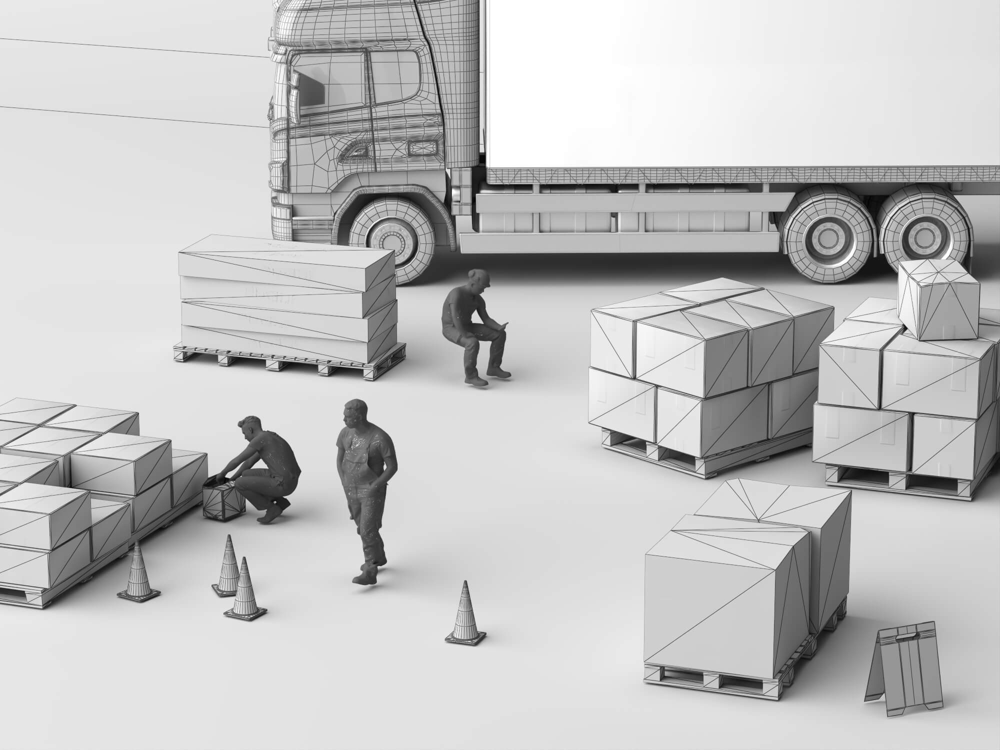 Logistics Loading Scene Pack 3D Model 3D Model