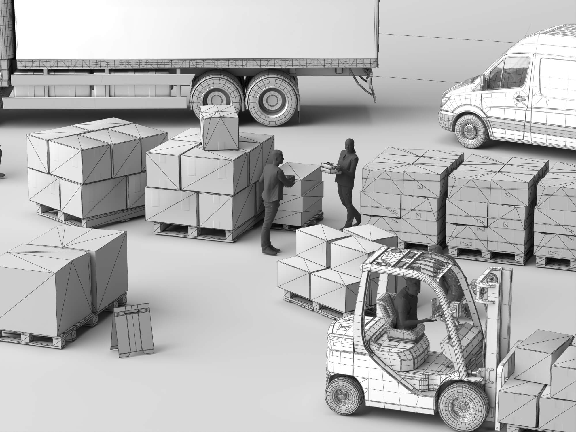 Logistics Loading Scene Pack 3D Model 3D Model