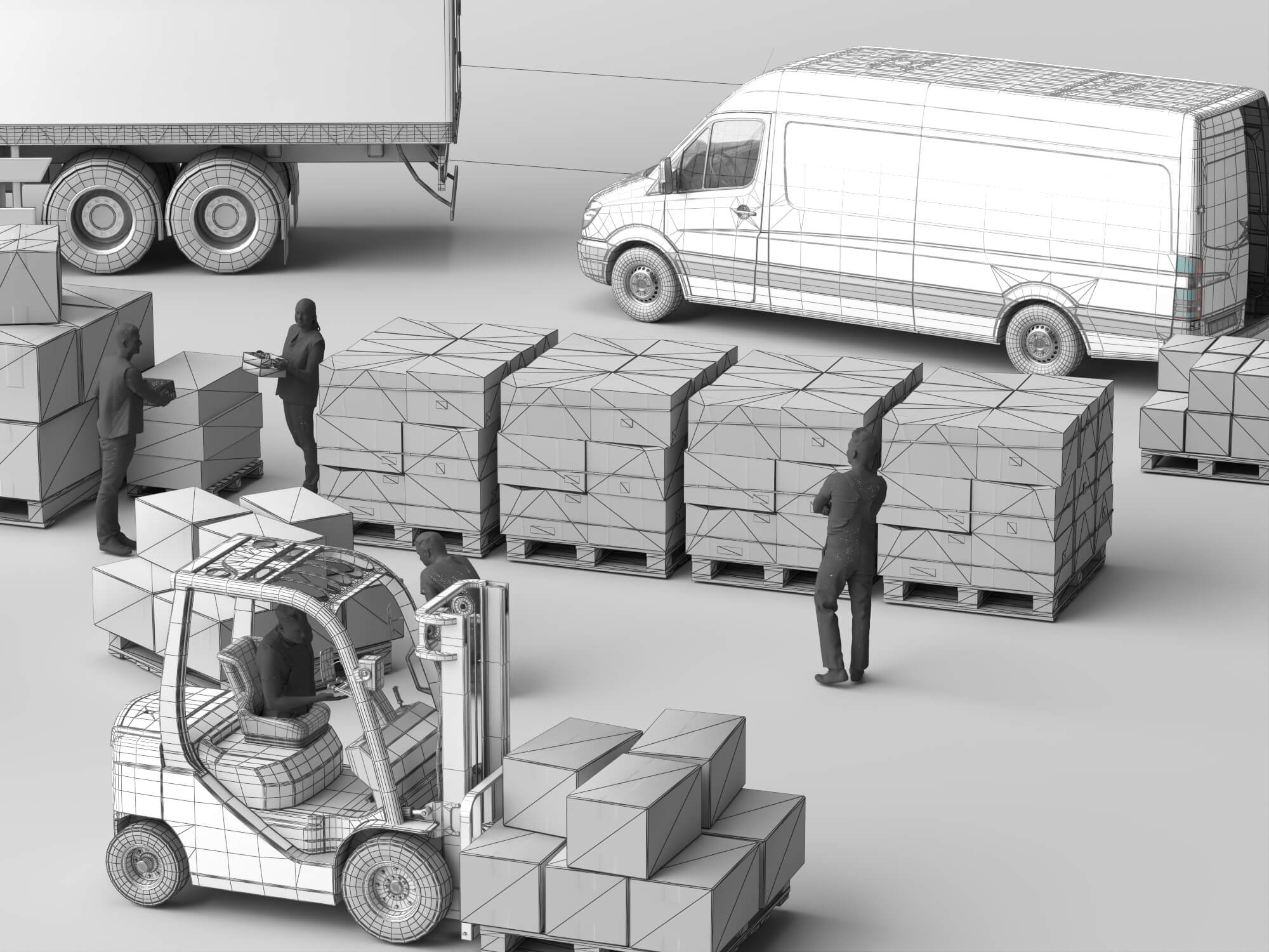 Logistics Loading Scene Pack 3D Model 3D Model