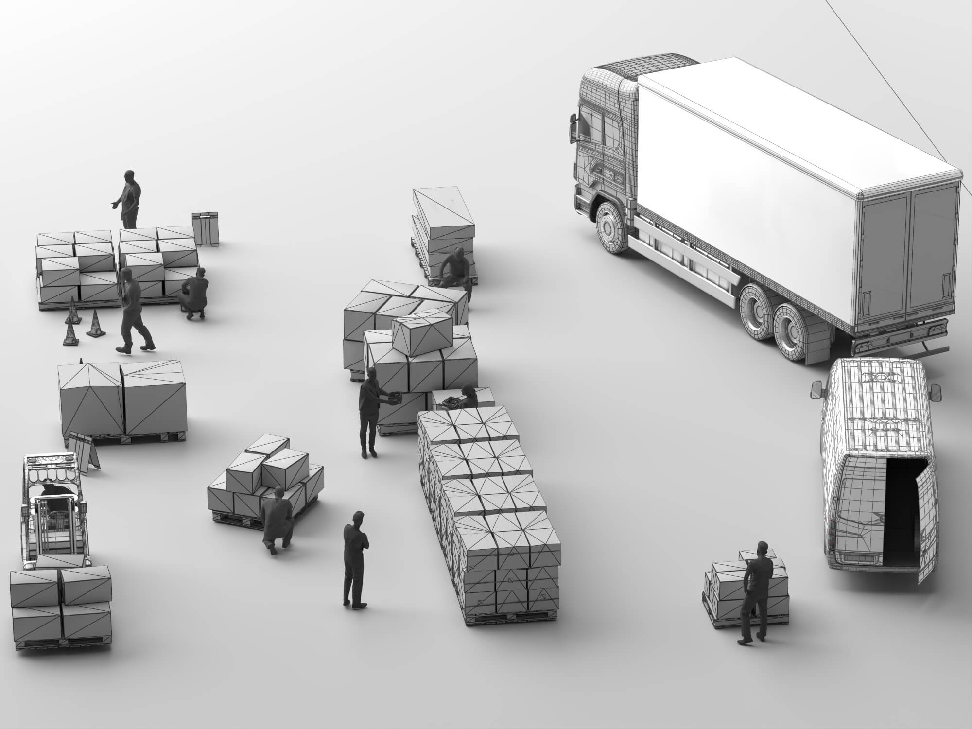 Logistics Loading Scene Pack 3D Model 3D Model