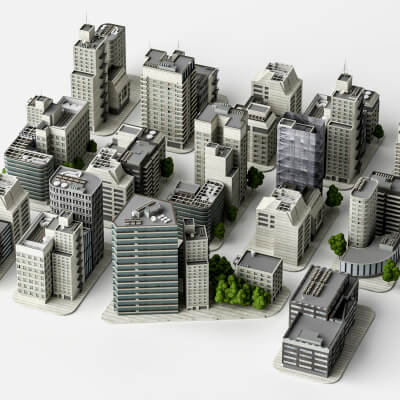 Low Poly City Block Buildings Pack