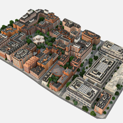 Low Poly European University Campus Scene Pack