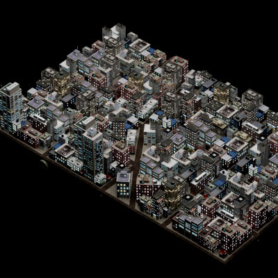 Lowpoly City Block Urban Scene Asset
