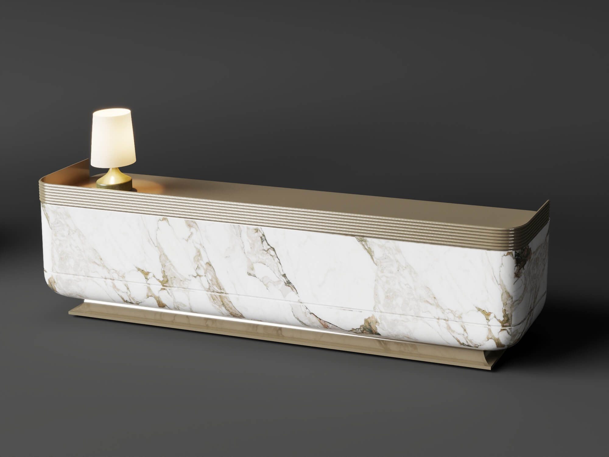 Luxury Marble Reception Desk Pack 3D Model