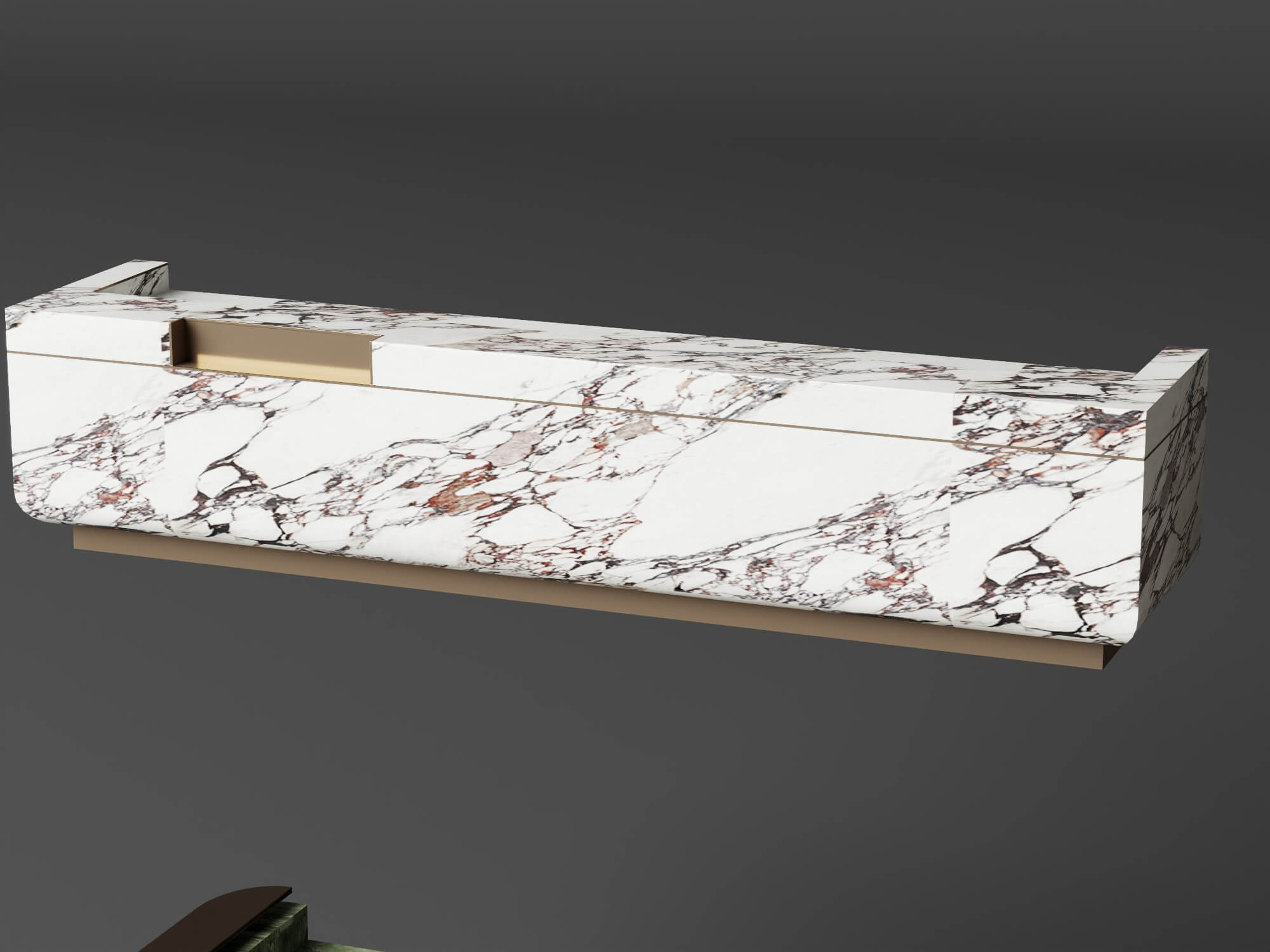 Luxury Marble Reception Desk Pack 3D Model