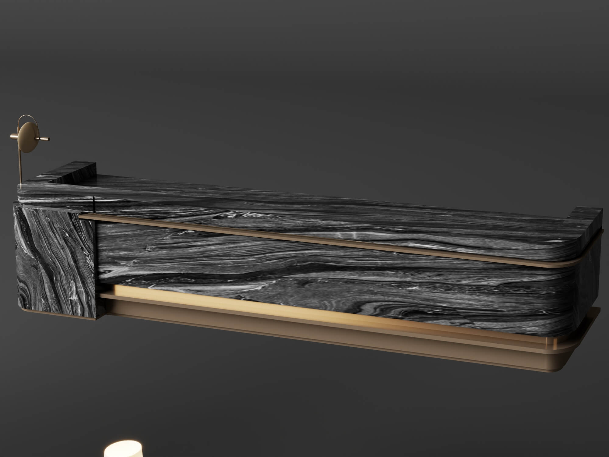 Luxury Marble Reception Desk Pack 3D Model