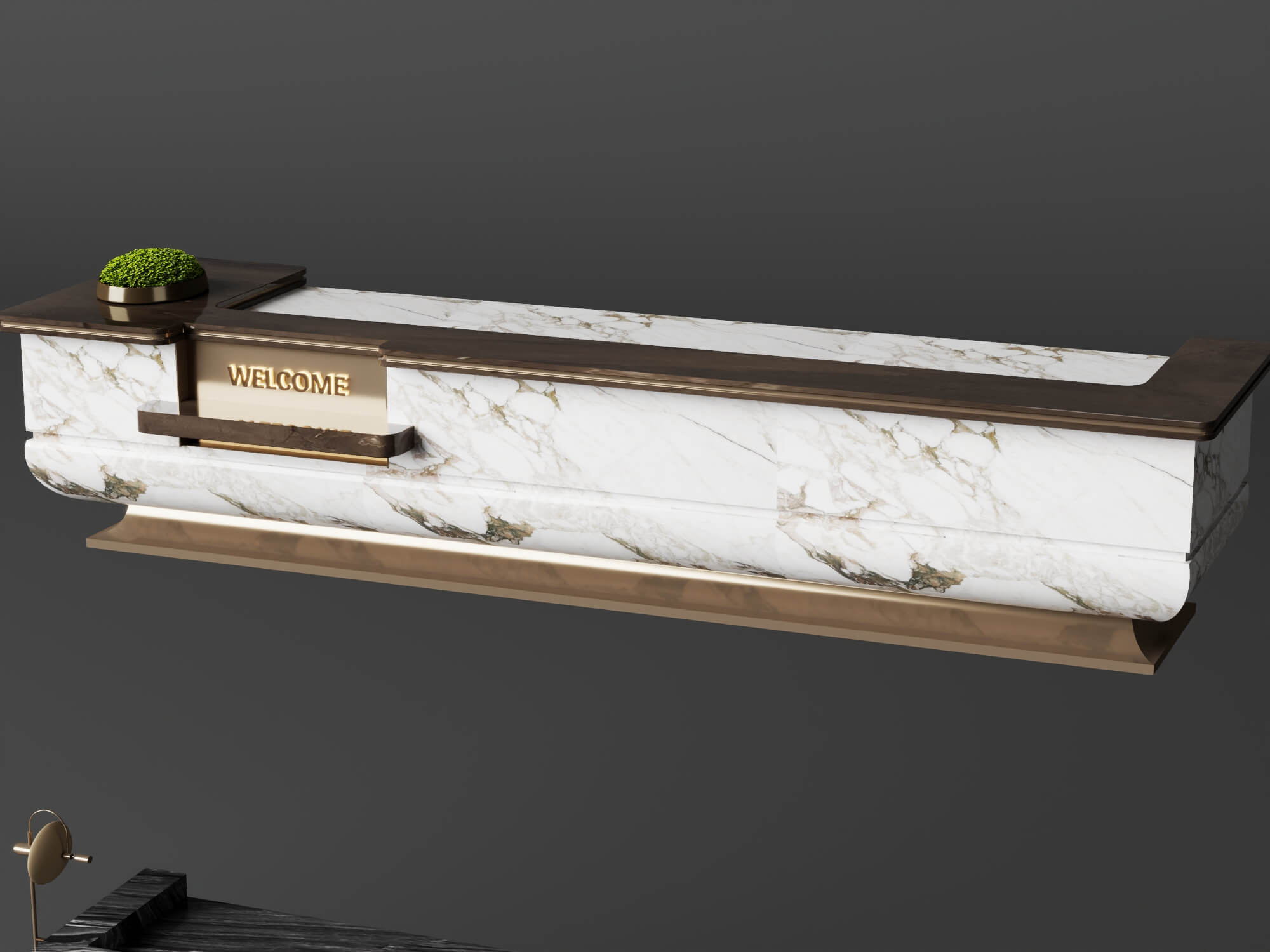Luxury Marble Reception Desk Pack 3D Model