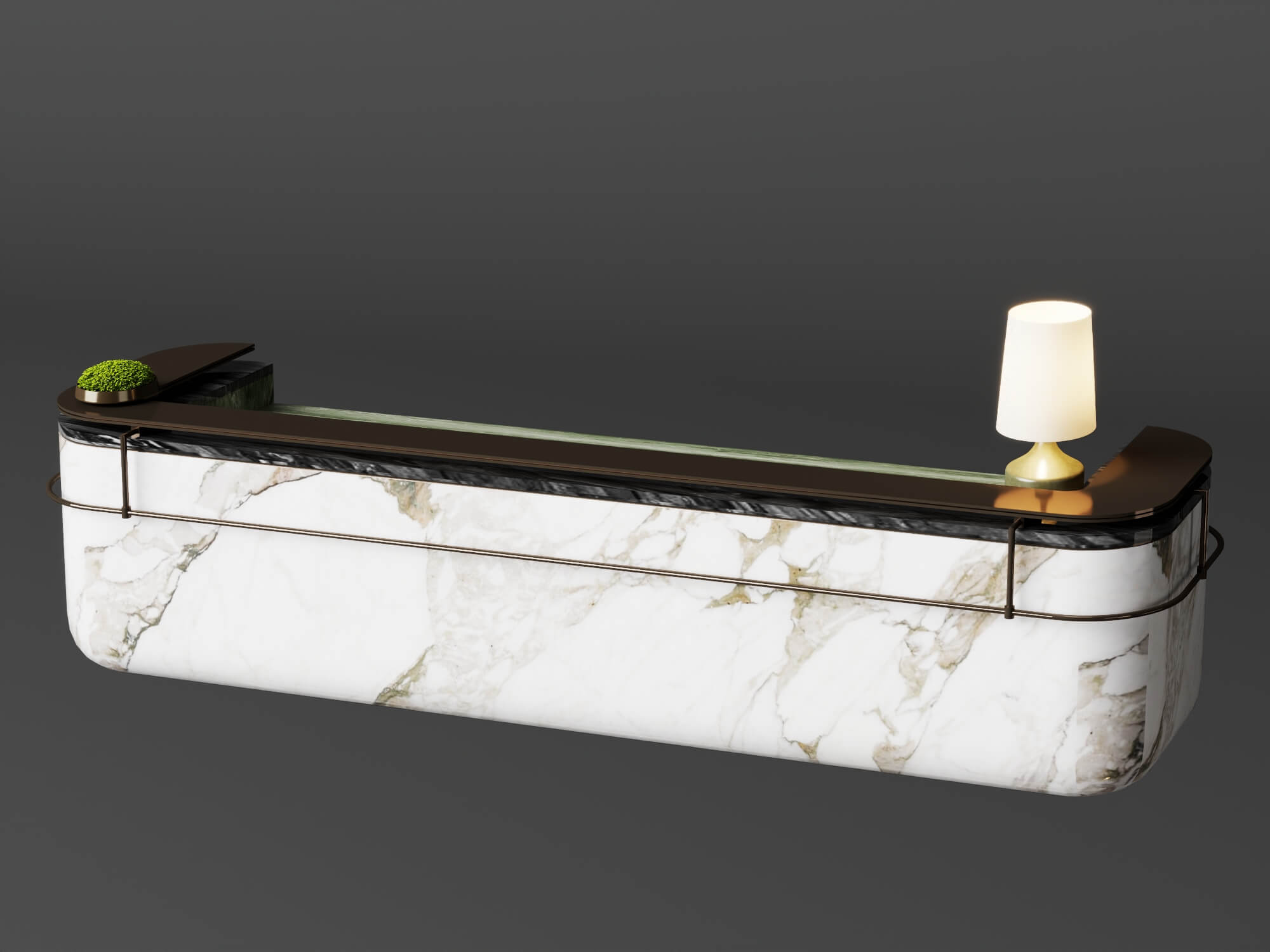 Luxury Marble Reception Desk Pack 3D Model