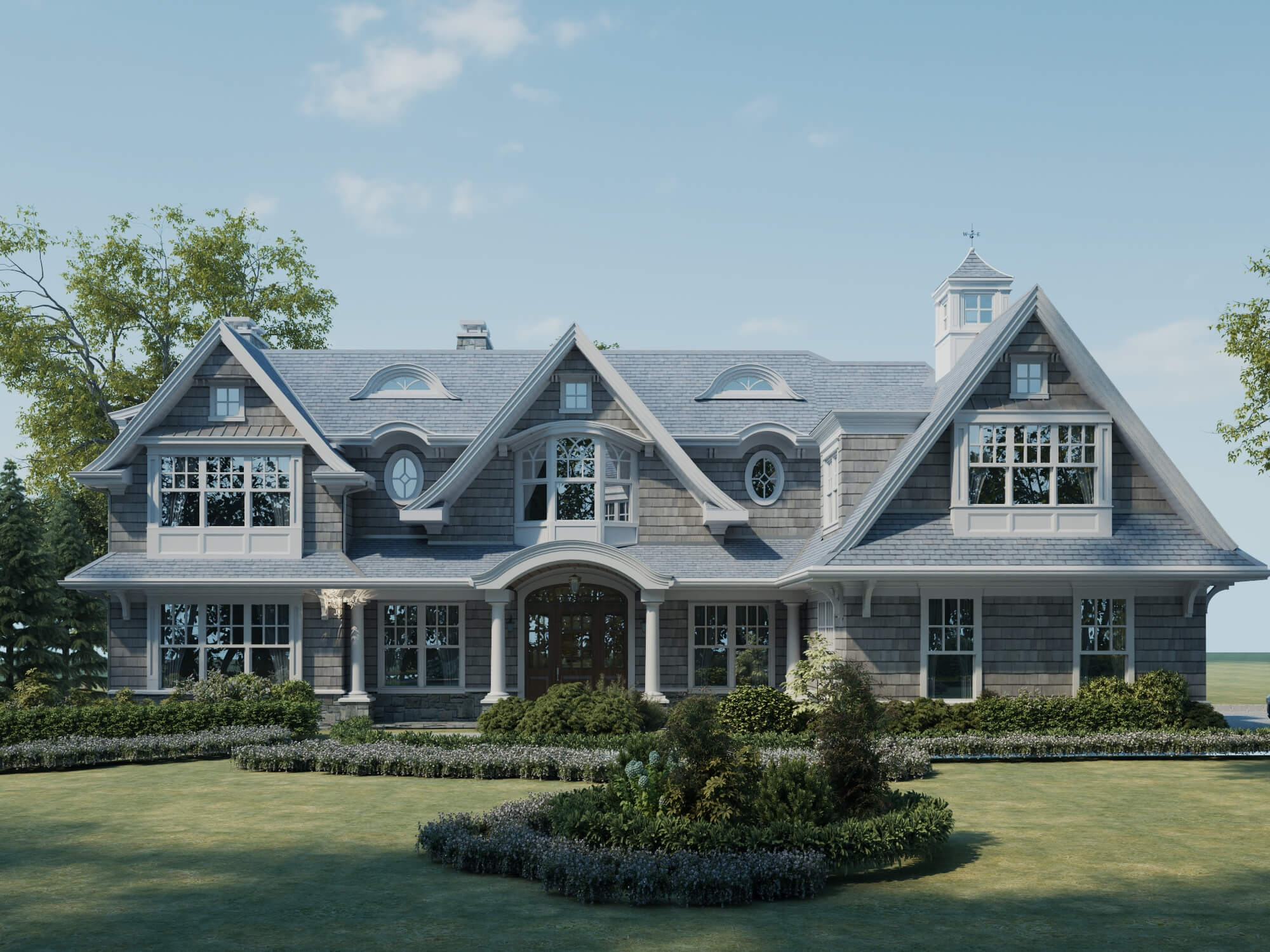 Luxury Shingle Style Mansion Exterior 3D Model