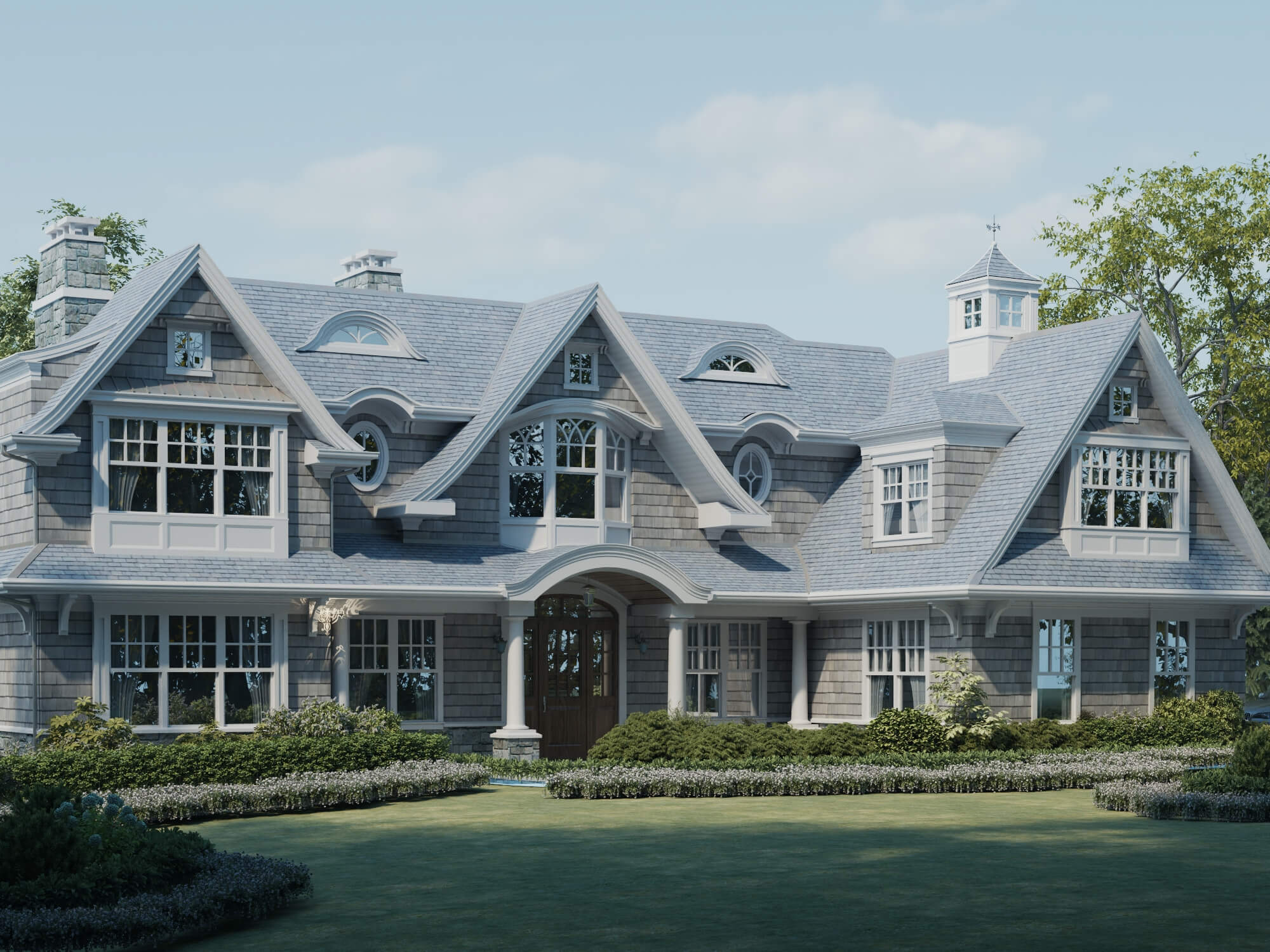Luxury Shingle Style Mansion Exterior 3D Model