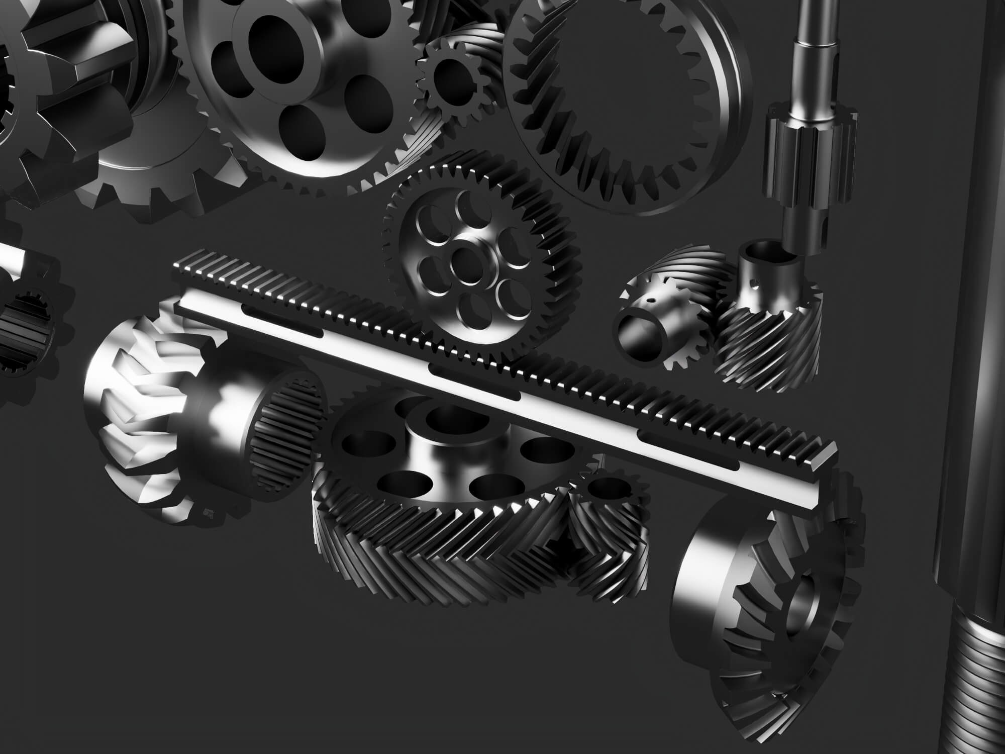 Mechanical Gear Parts Collection 3D Model 3D Model