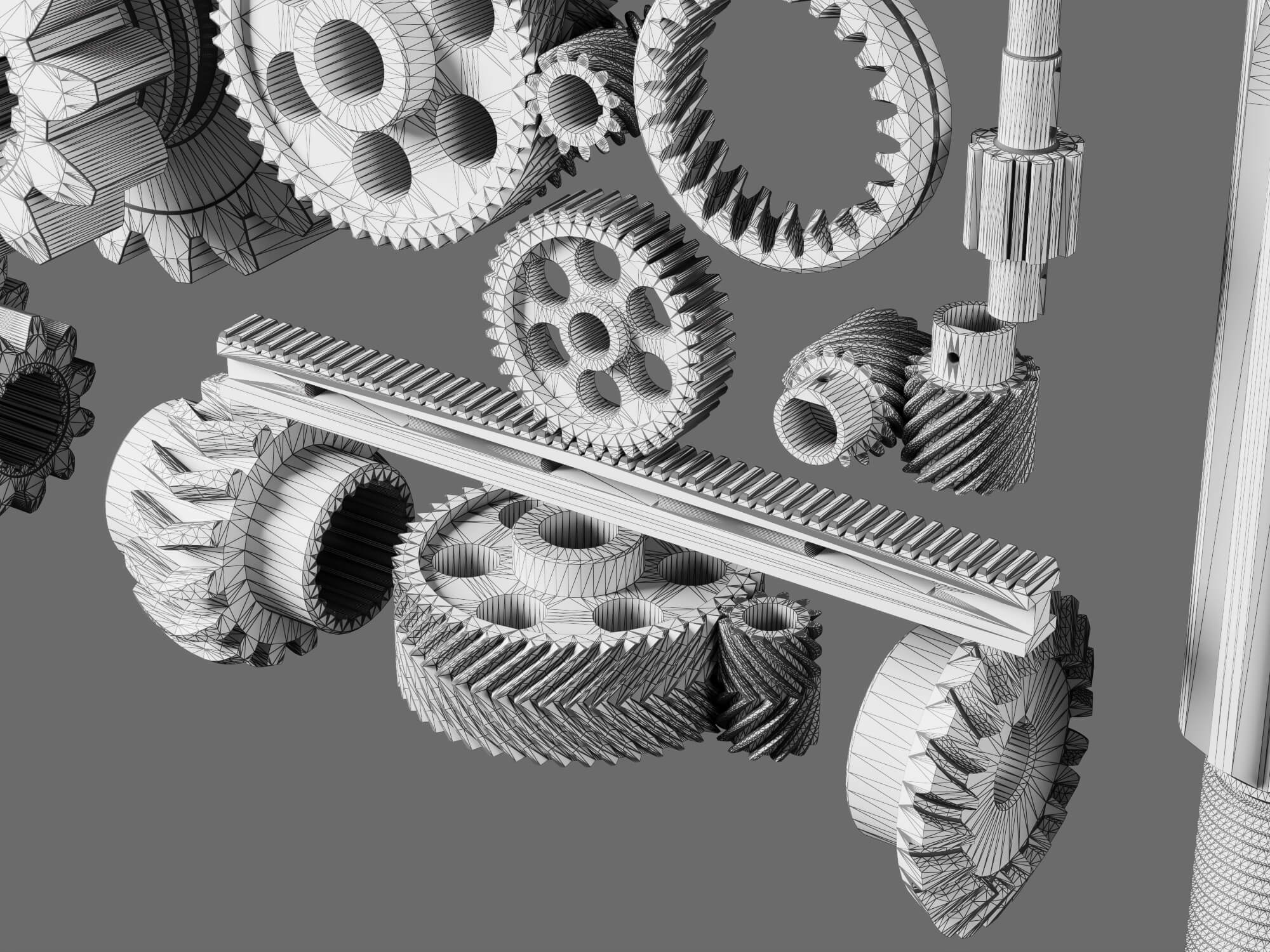 Mechanical Gear Parts Collection 3D Model 3D Model