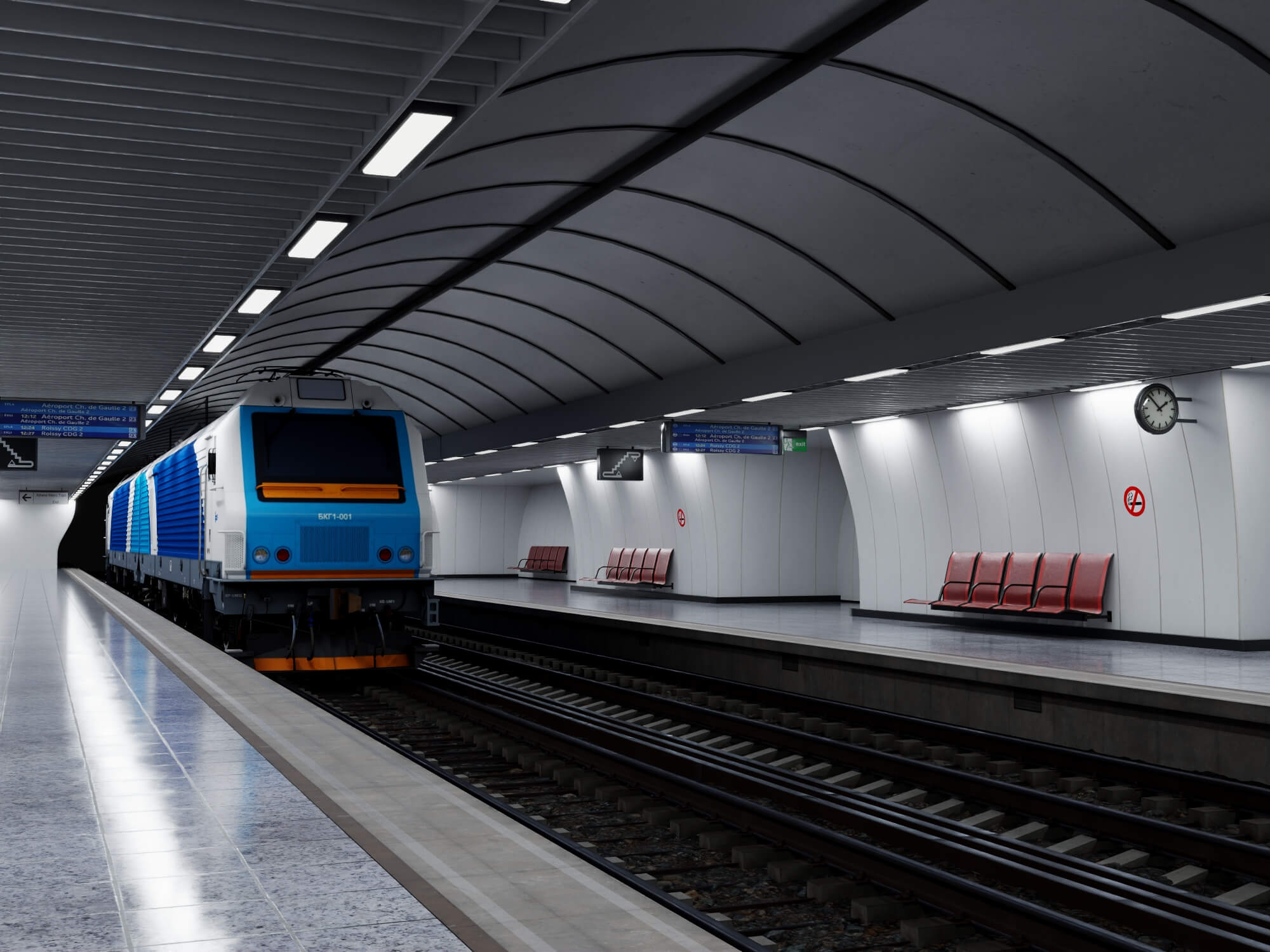 Metro Station Subway Scene 3D Model