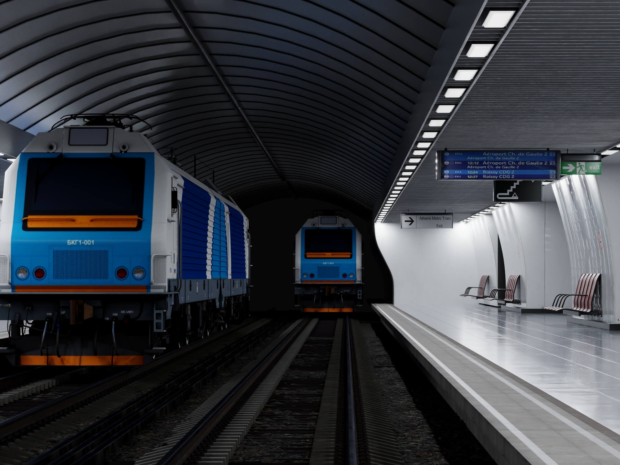 Metro Station Subway Scene 3D Model
