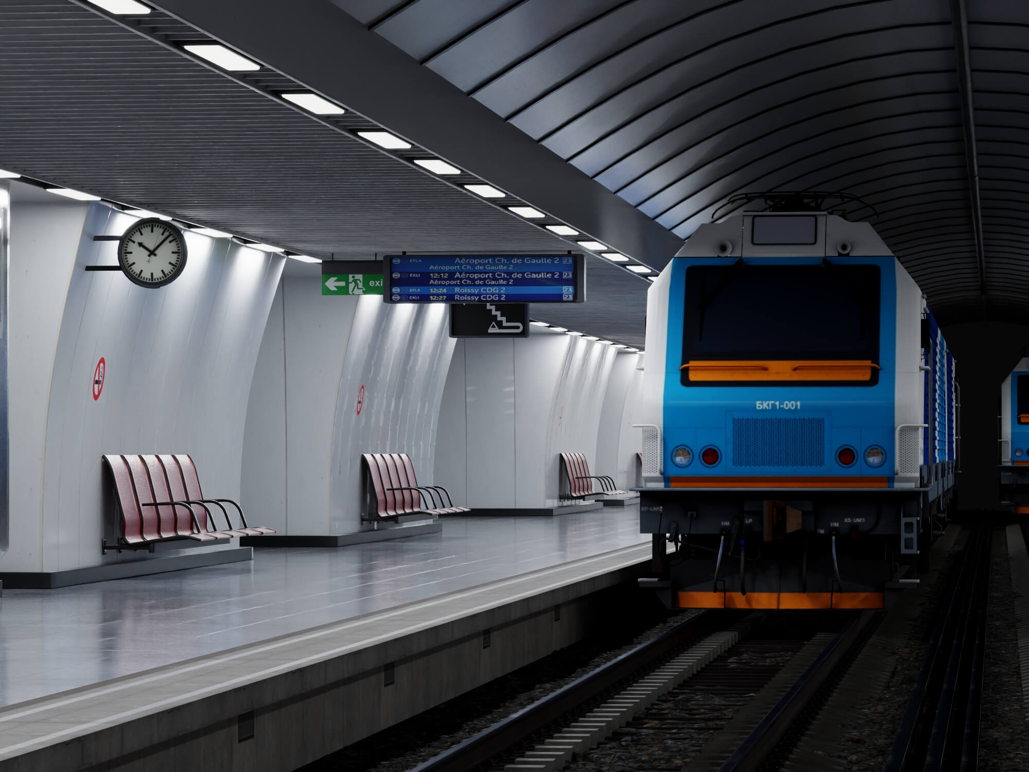Metro Station Subway Scene 3D Model