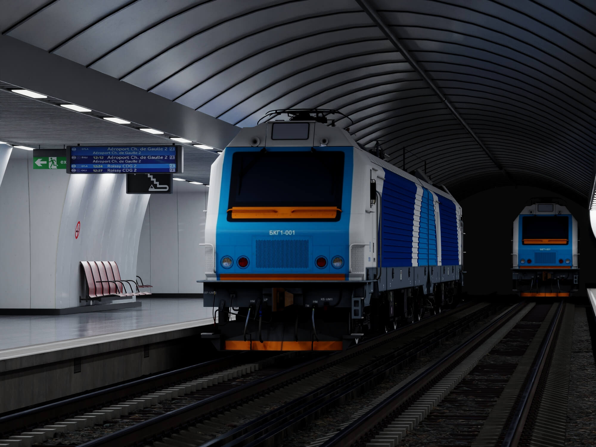 Metro Station Subway Scene 3D Model