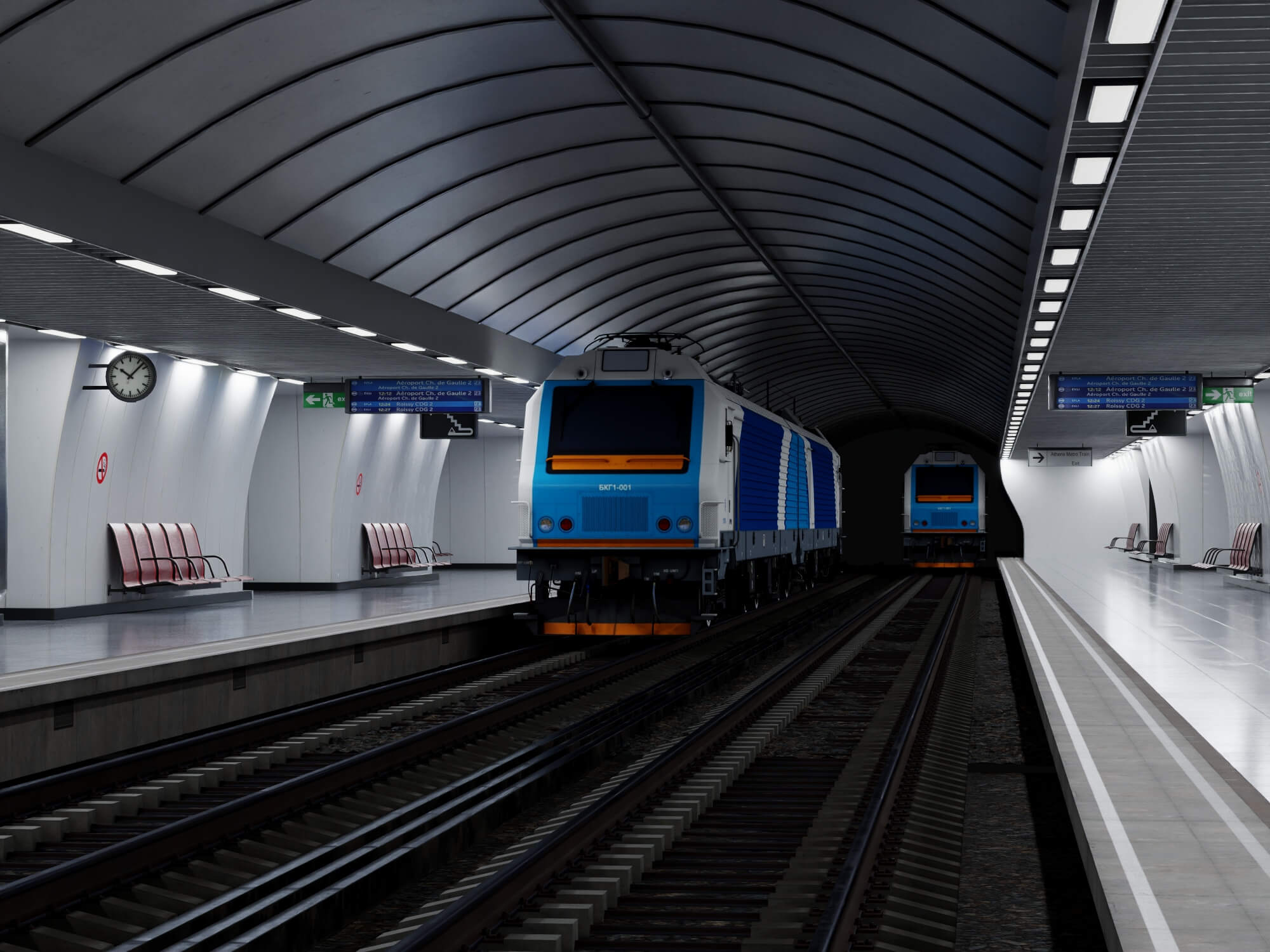 Metro Station Subway Scene 3D Model