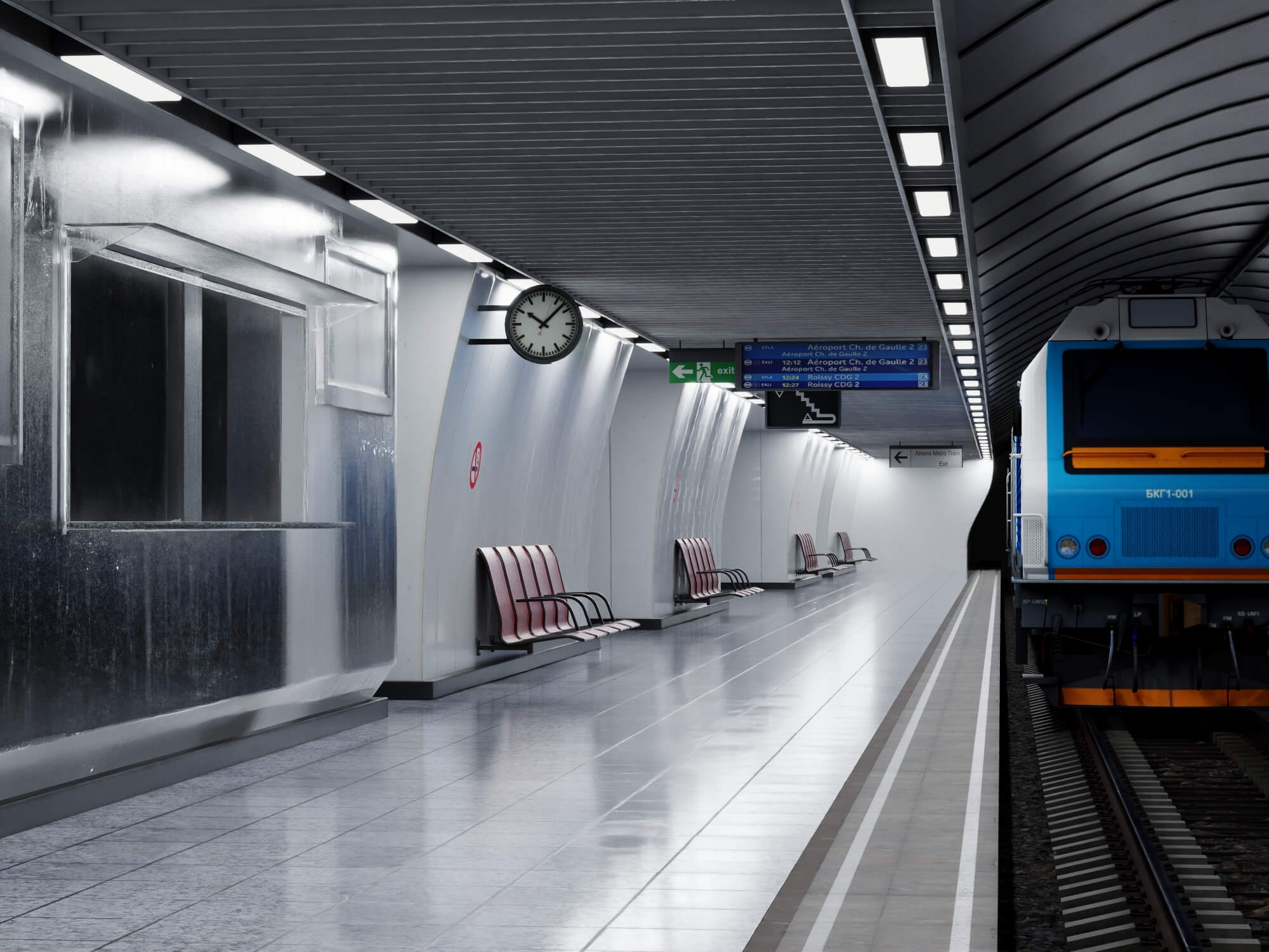 Metro Station Subway Scene 3D Model