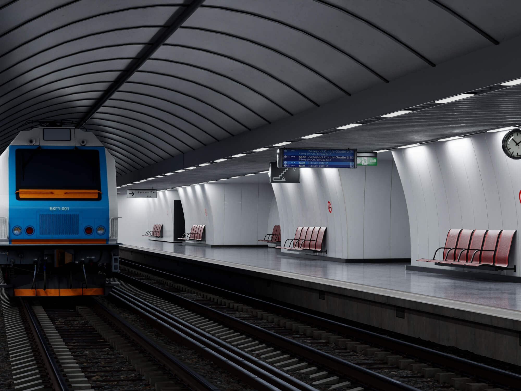 Metro Station Subway Scene 3D Model