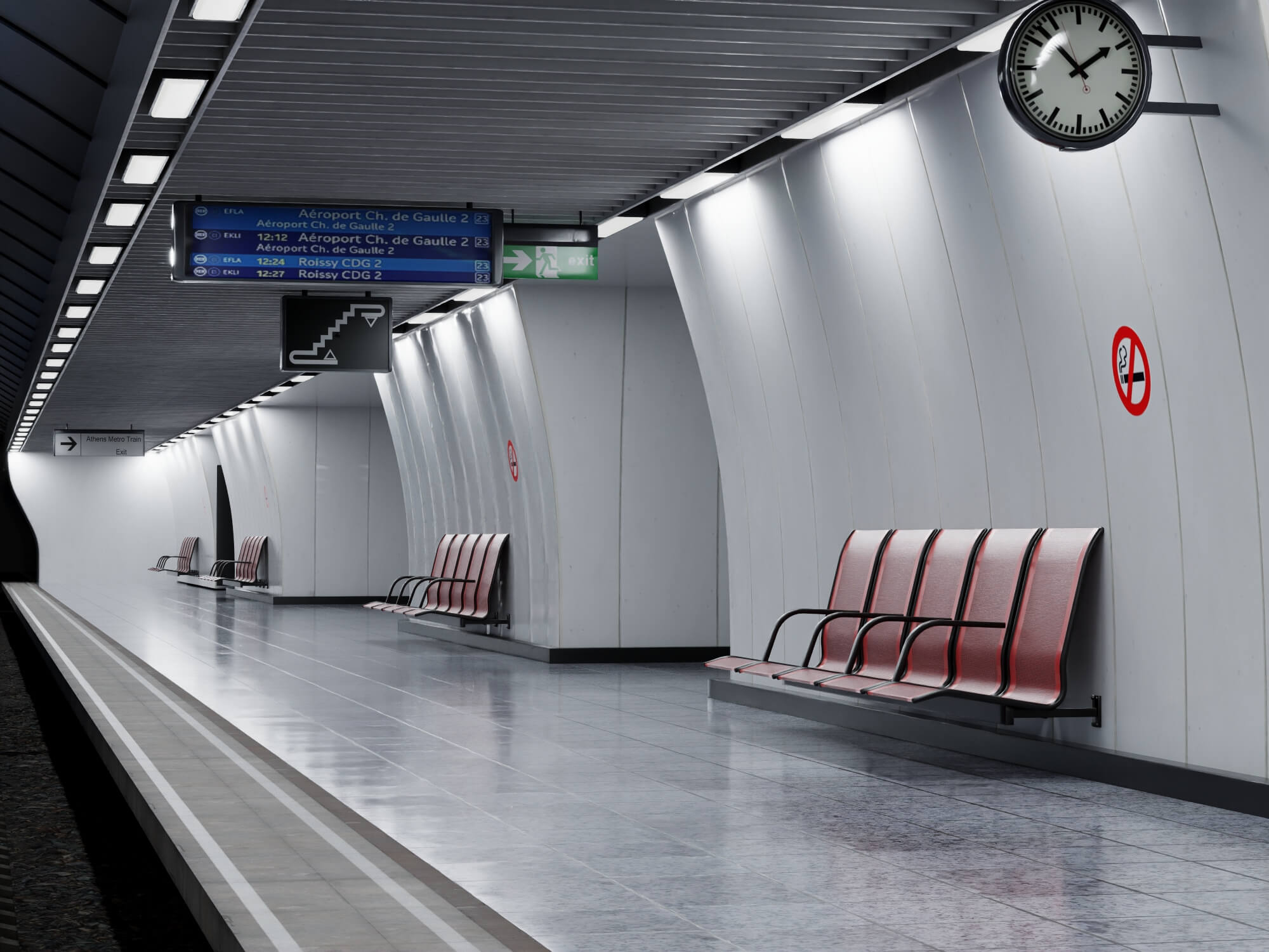 Metro Station Subway Scene 3D Model