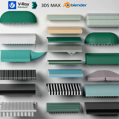 Mixed Style Storefront Awnings Asset Pack
