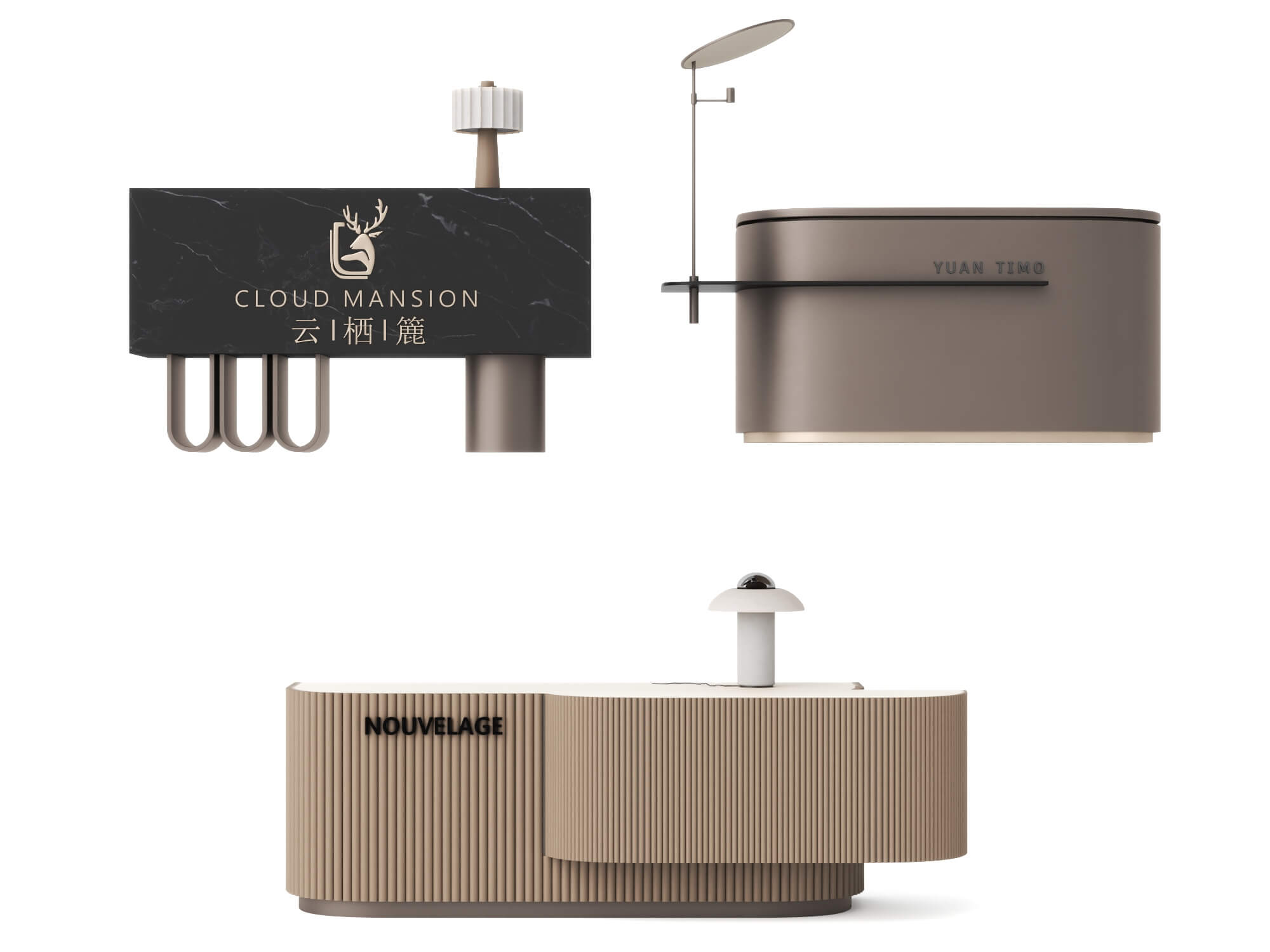 Modern Branded Reception Desk Pack 3D Model
