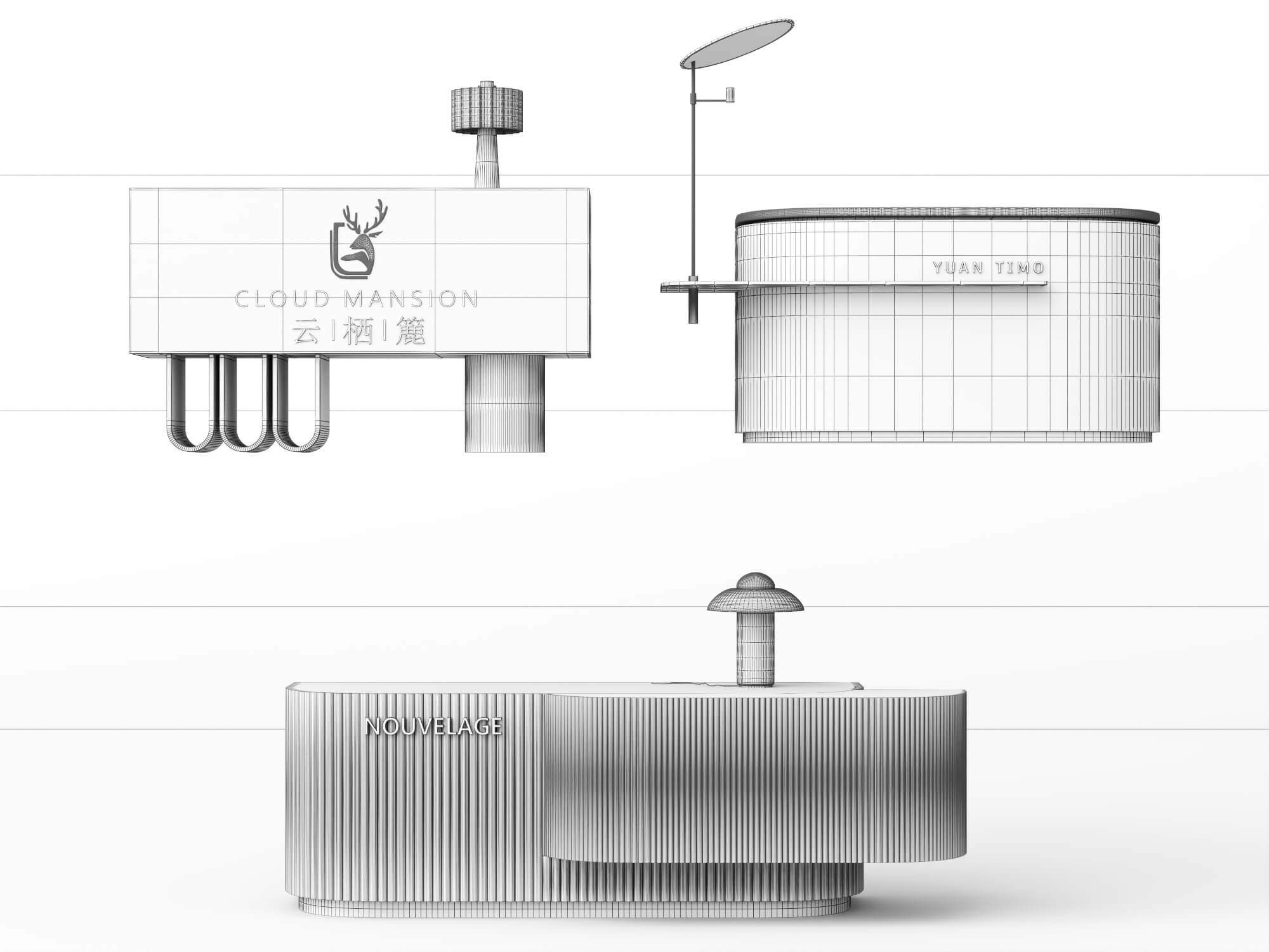 Modern Branded Reception Desk Pack 3D Model