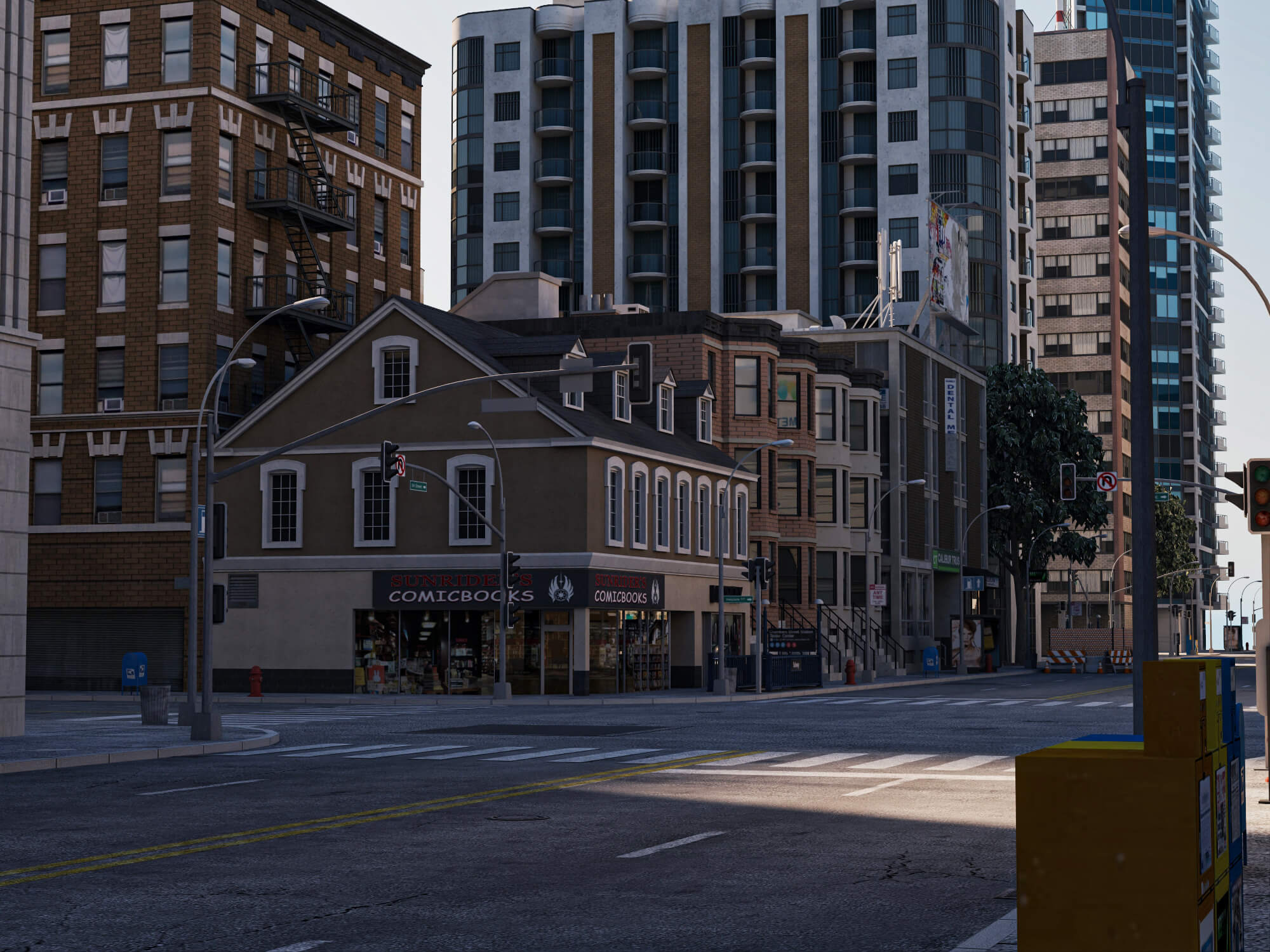 Modern City District Urban Scene Asset 3D Model