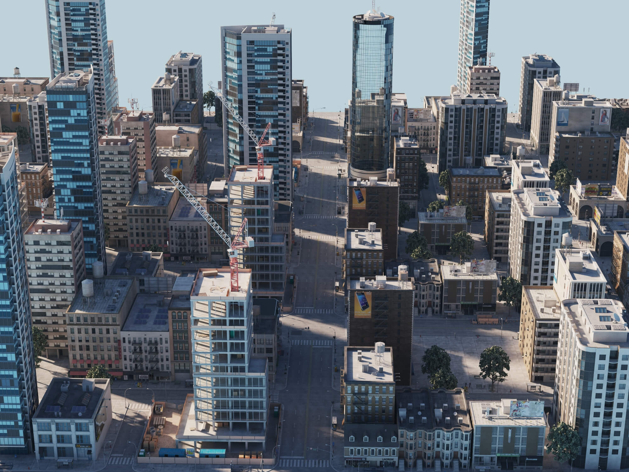 Modern City District Urban Scene Asset 3D Model
