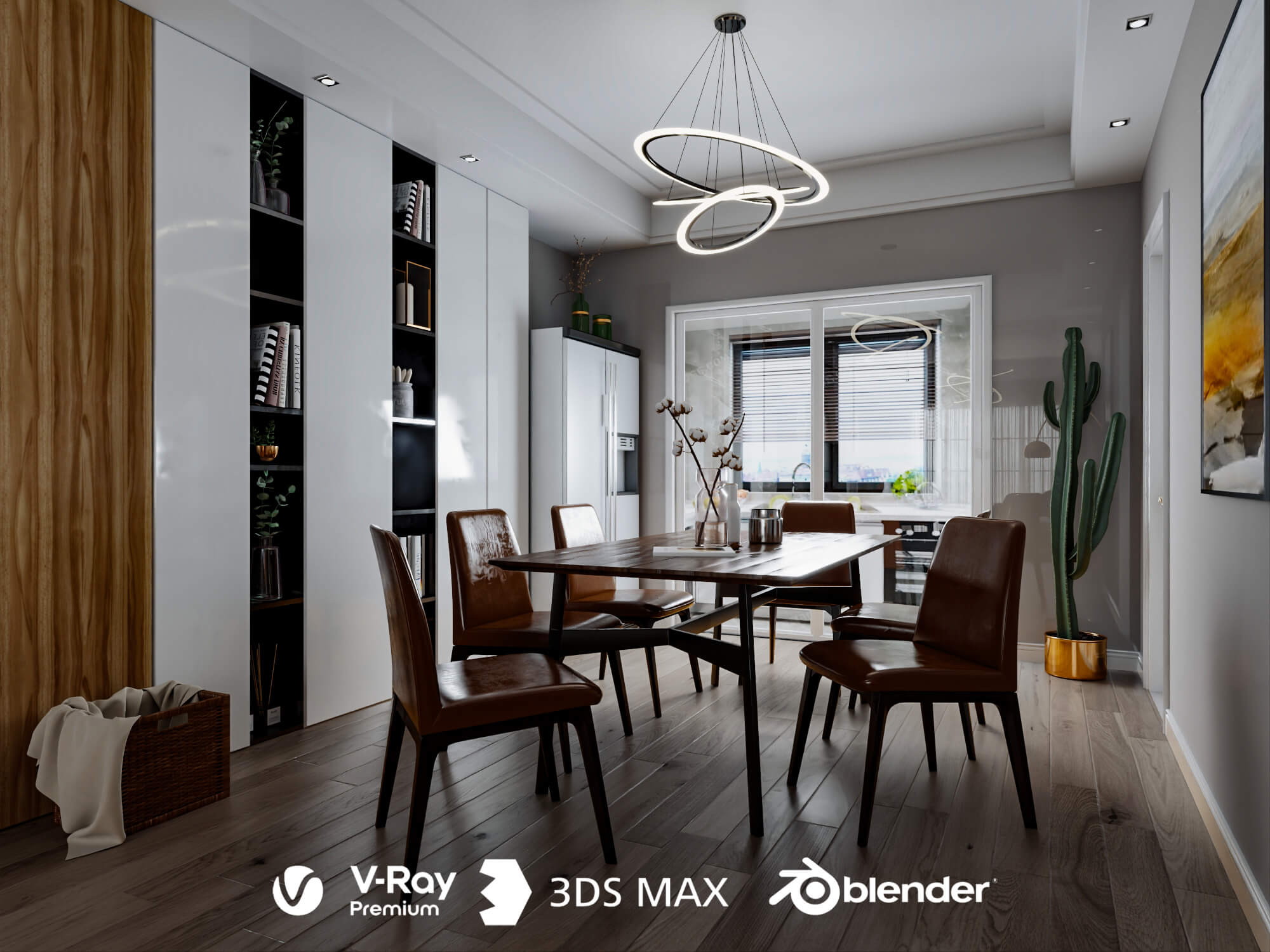 Modern Dining Room Interior 3D Model 3D Model