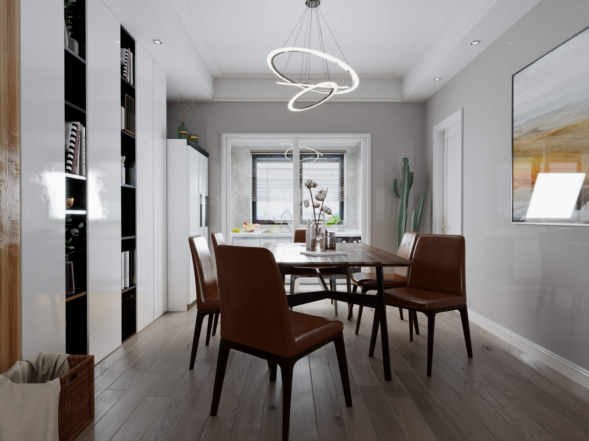 Modern Dining Room Interior 3D Model 3D Model