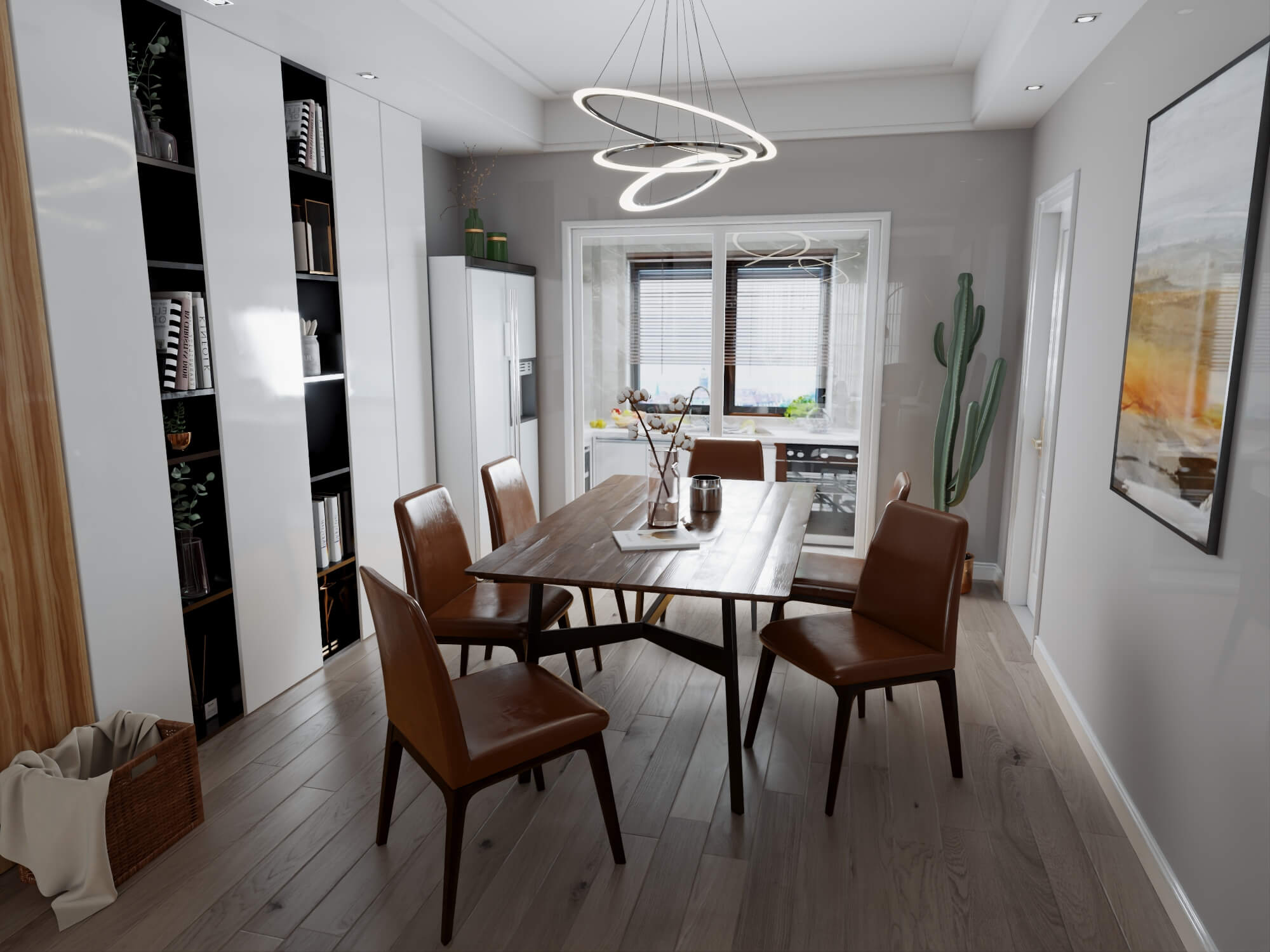 Modern Dining Room Interior 3D Model 3D Model