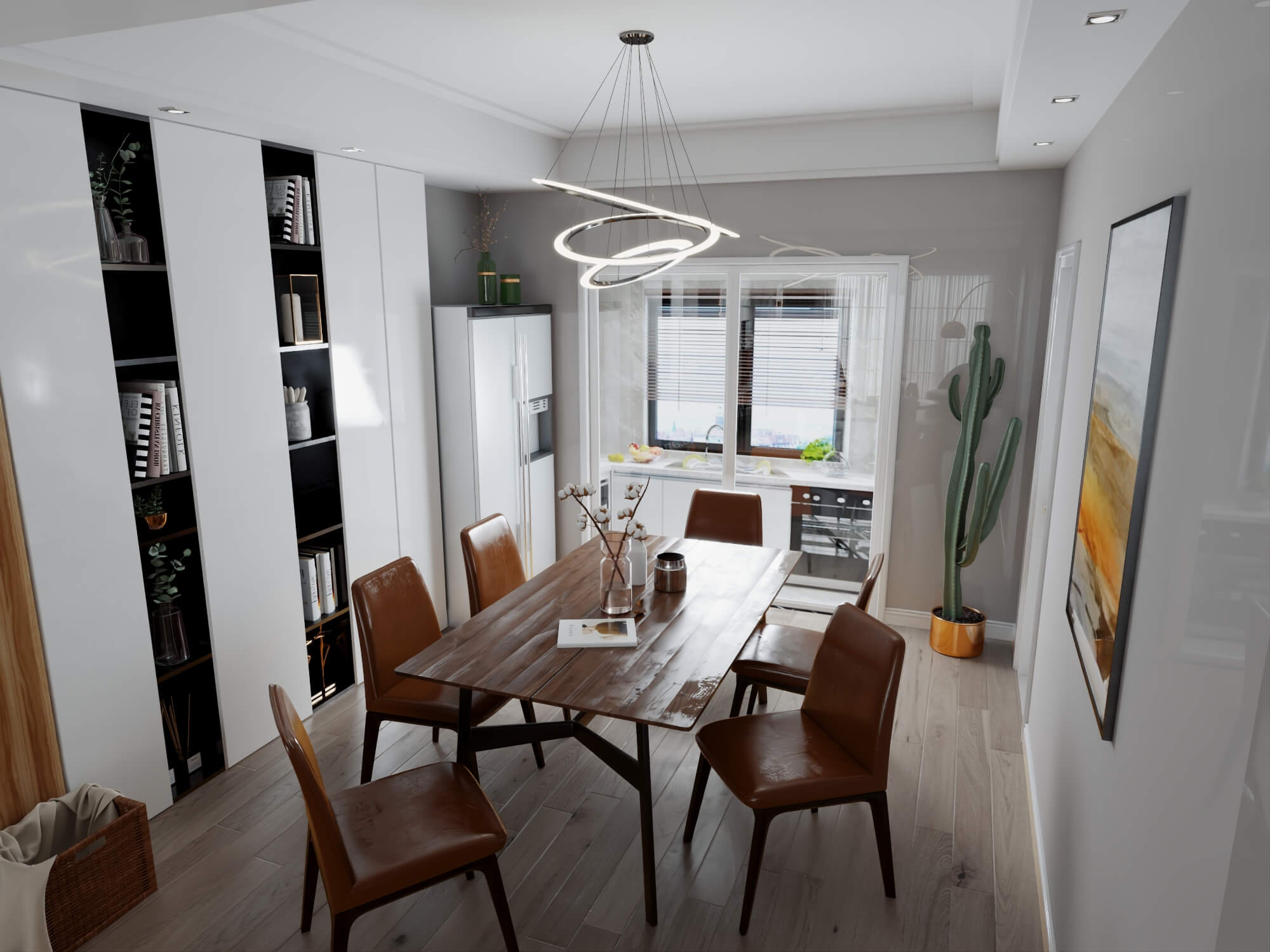 Modern Dining Room Interior 3D Model 3D Model
