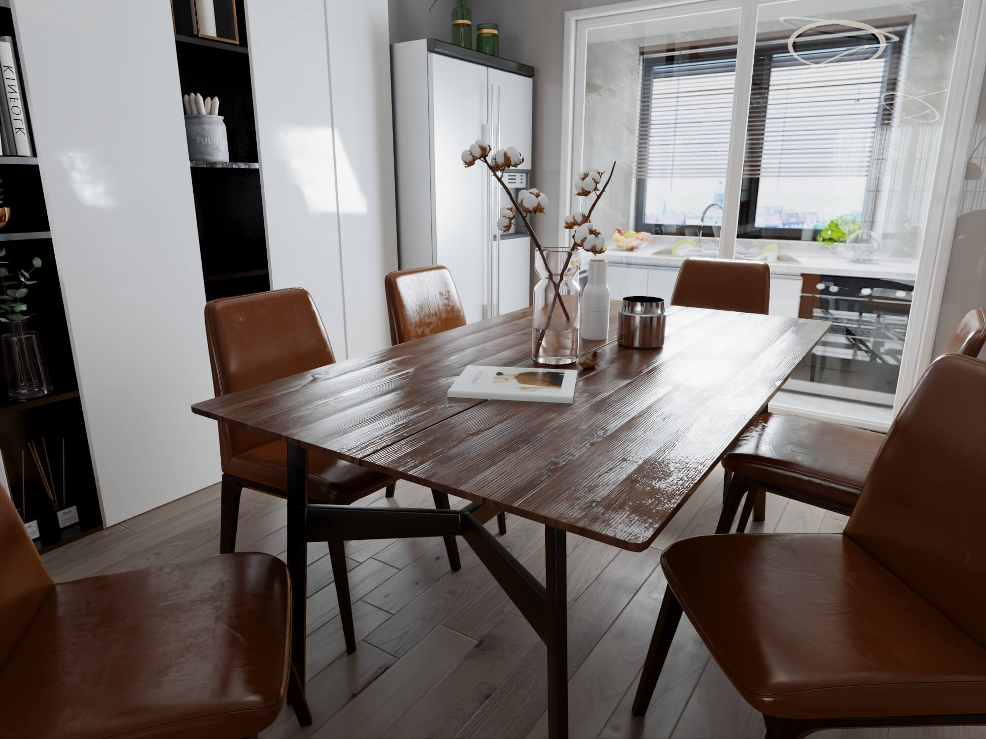 Modern Dining Room Interior 3D Model 3D Model